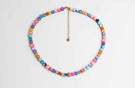 Heart To Heart - Collar - Piedra natural - Acero inoxidable