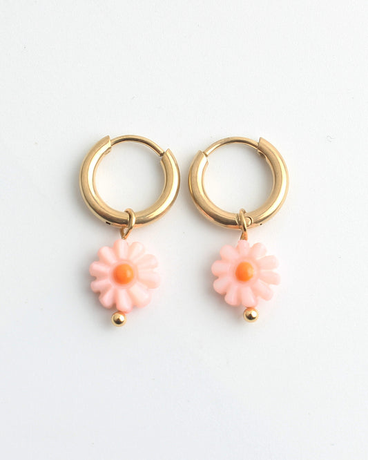 Daisy Flower - Pendientes - Acero inoxidable