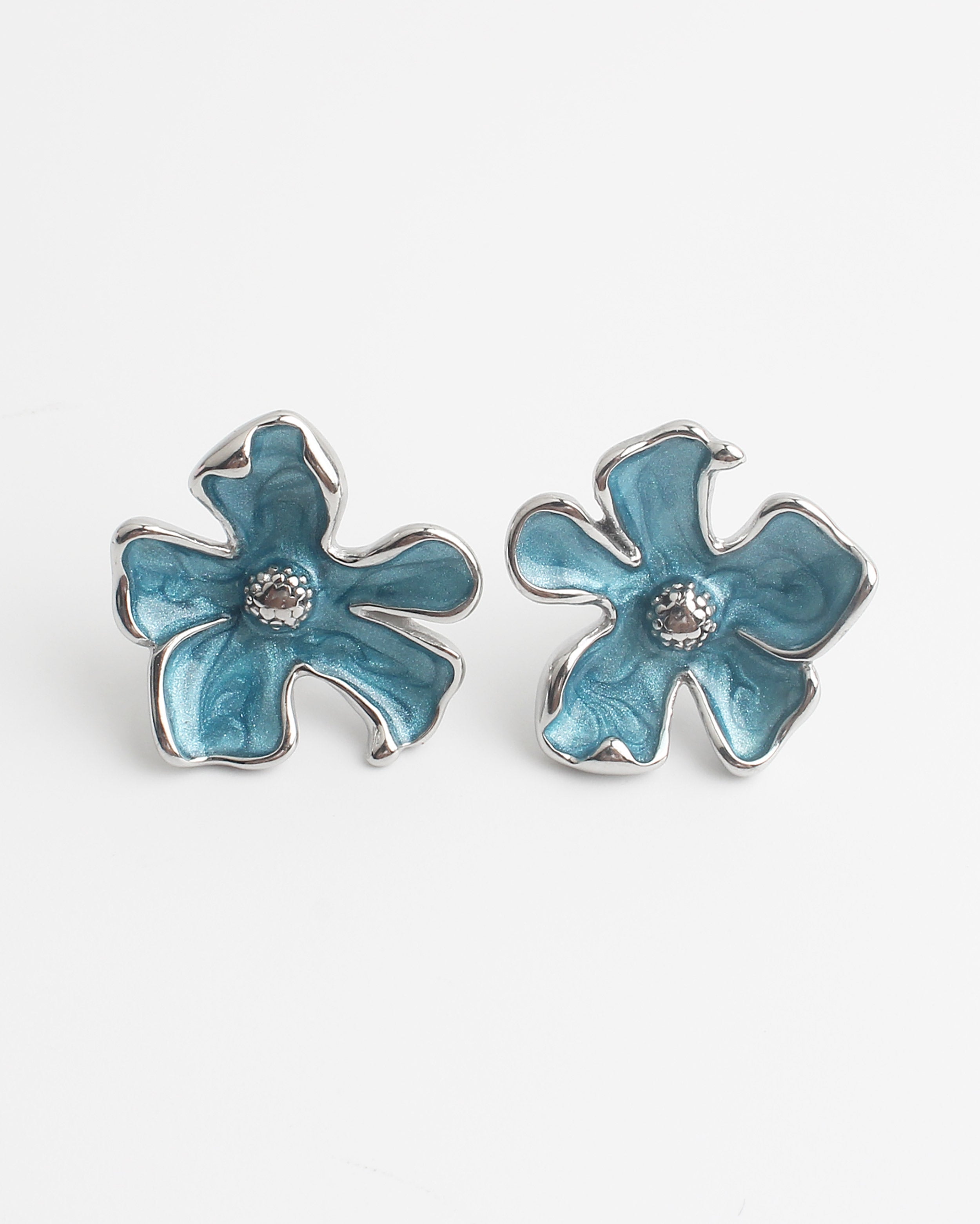 Love Flower - Pendientes - Studs - Acero inoxidable