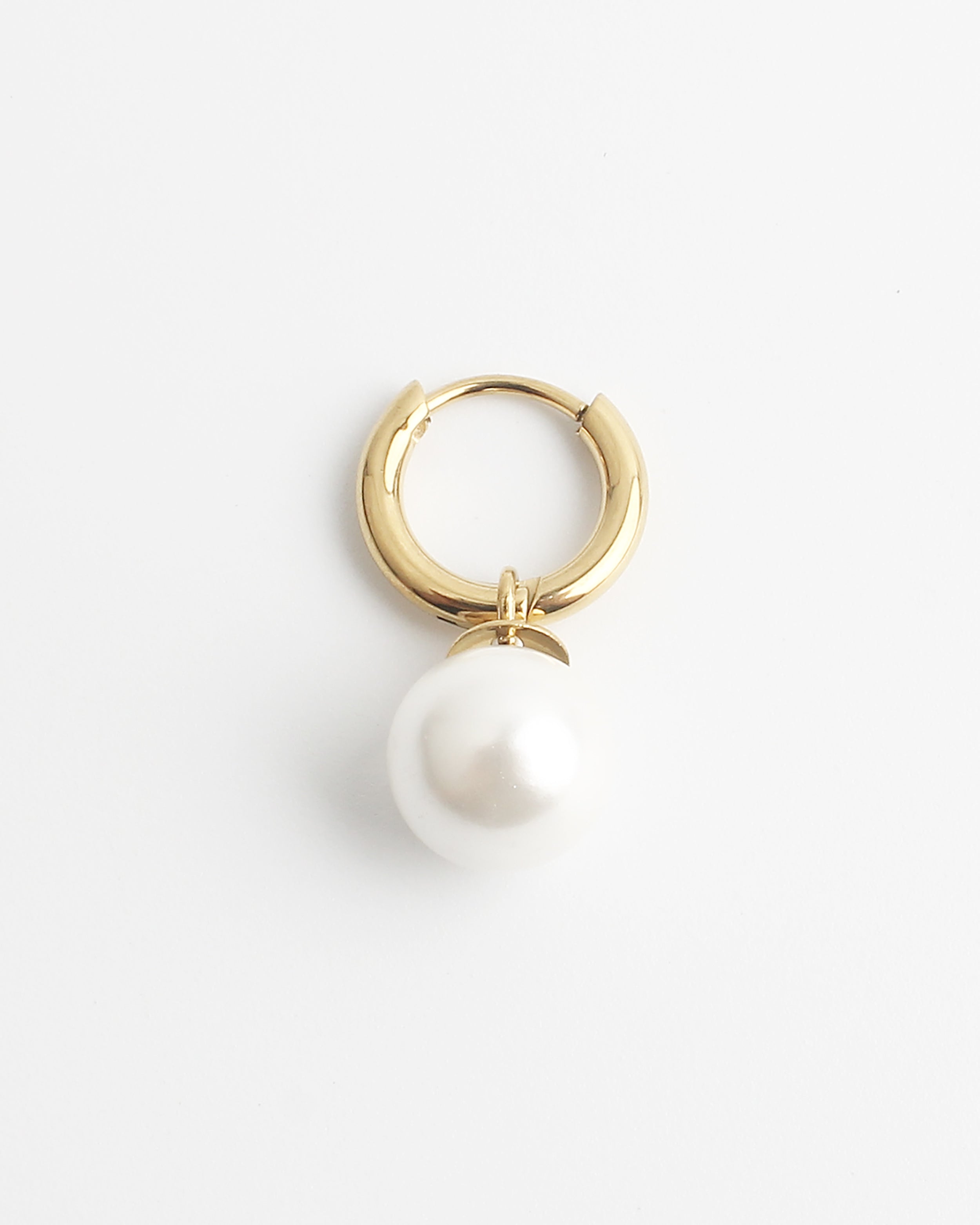 Big Pearl - Pendiente - Acero inoxidable