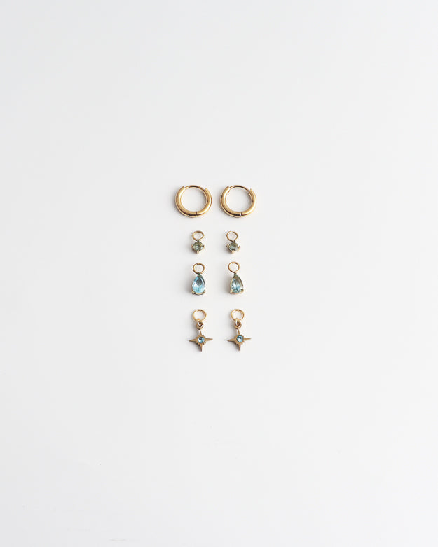 Birthstonebox - Pendientes – Set – Acero inoxidable