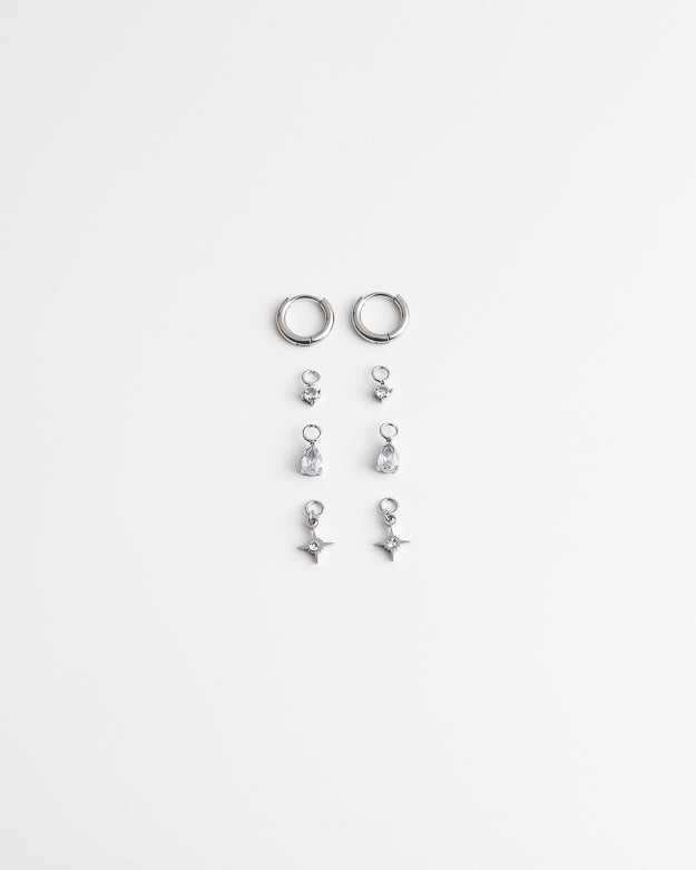 Birthstonebox - Pendientes – Set – Acero inoxidable