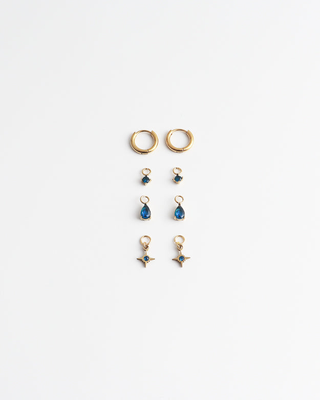 Birthstonebox - Pendientes – Set – Acero inoxidable