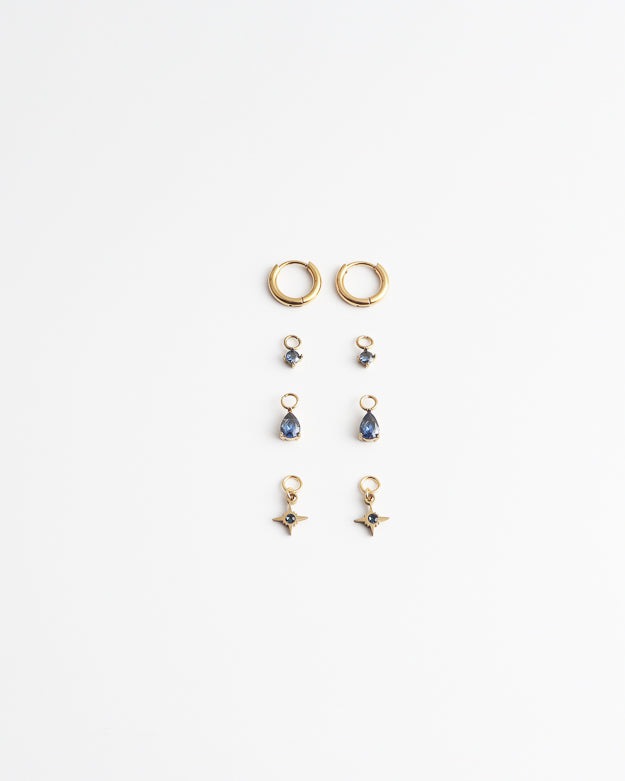 Birthstonebox - Pendientes – Set – Acero inoxidable