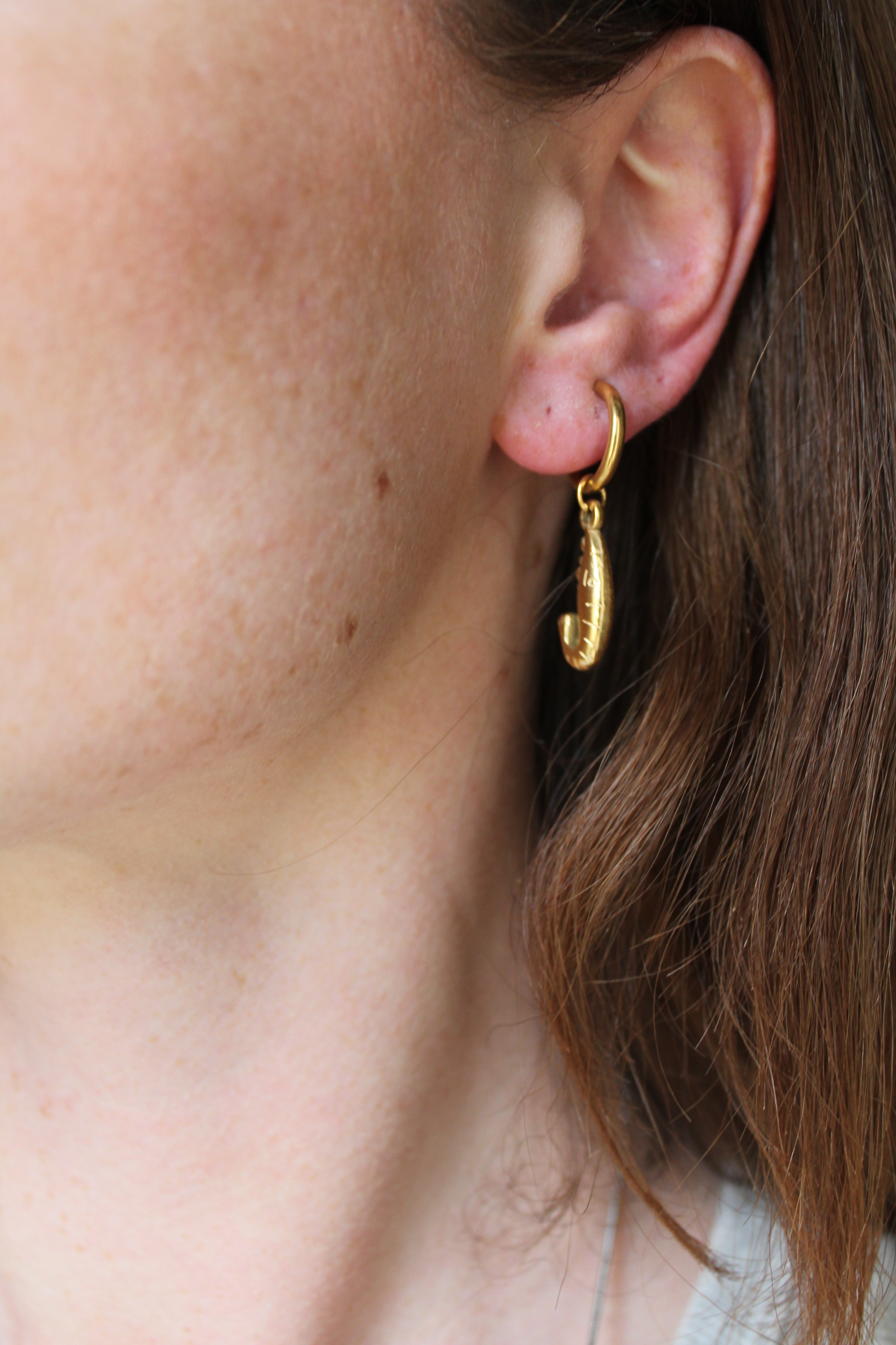 Camarón - Pendientes - Clip - Acero inoxidable