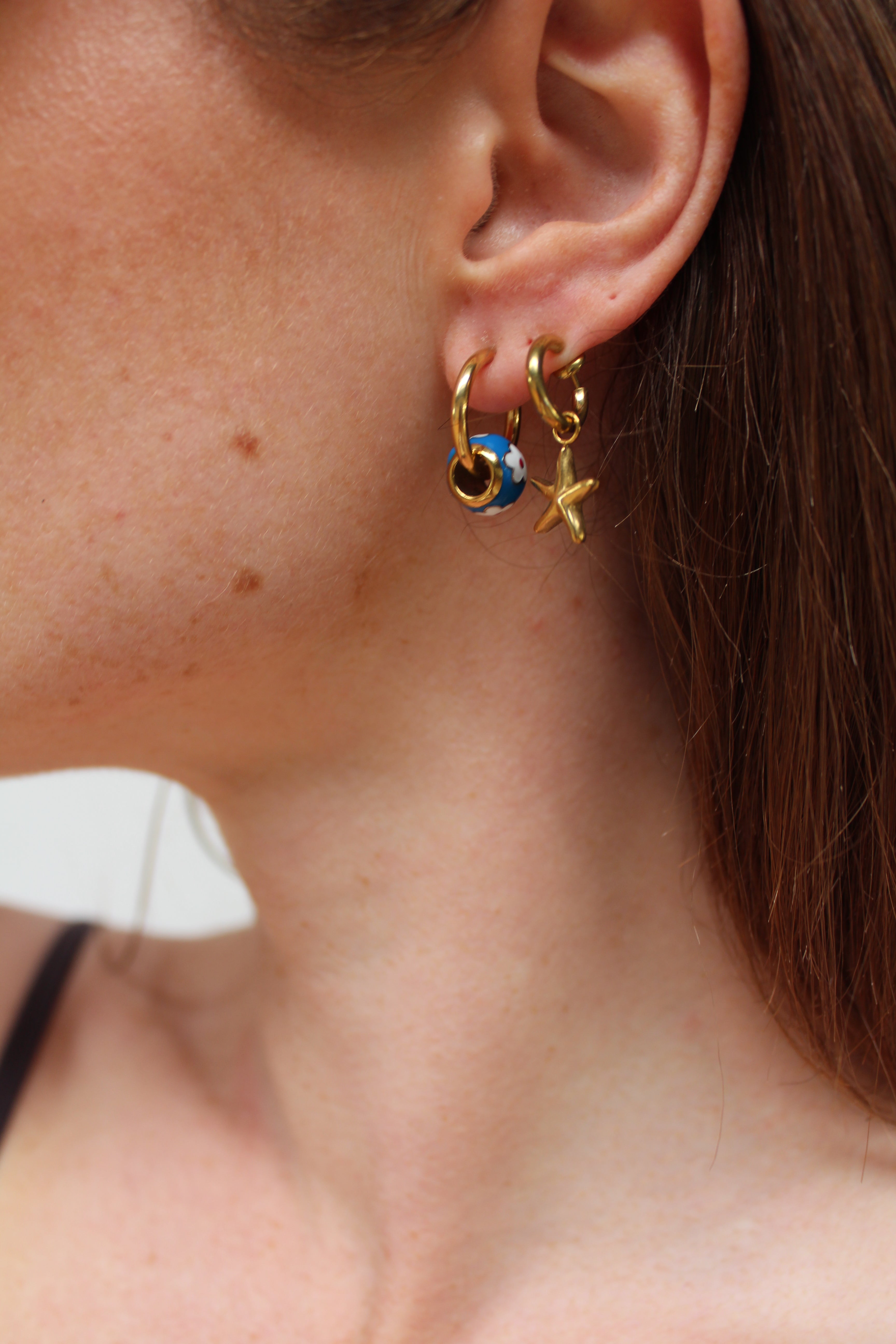 Ocean Star - Pendientes - Clip - Acero inoxidable