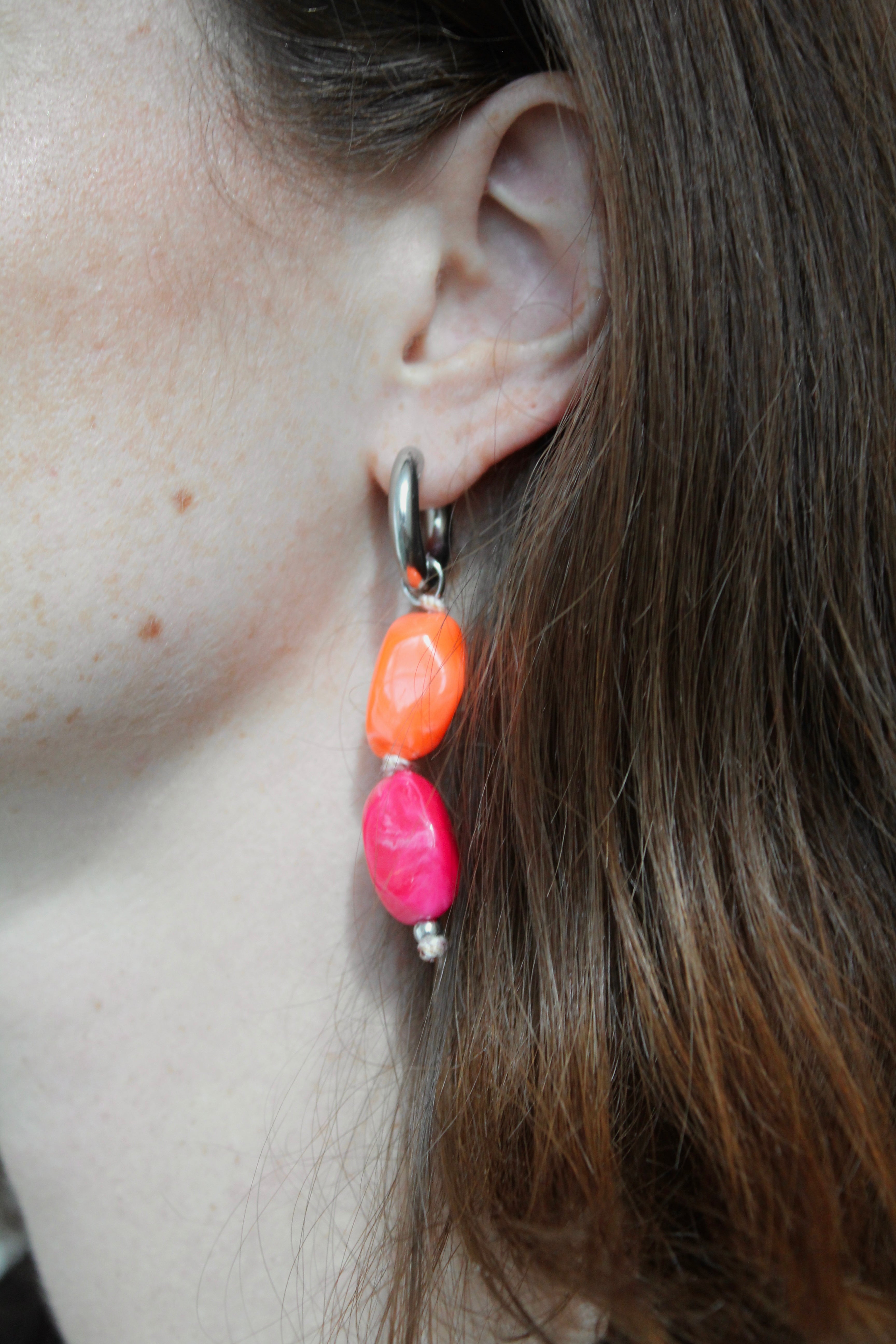 Ainoa -Pendientes - Piedra natural - Acero inoxidable