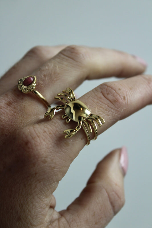 Crabby - Anillo - Acero inoxidable - Ajustable