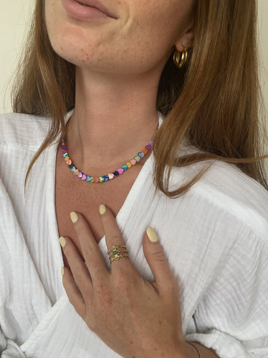 Heart To Heart - Collar - Piedra natural - Acero inoxidable
