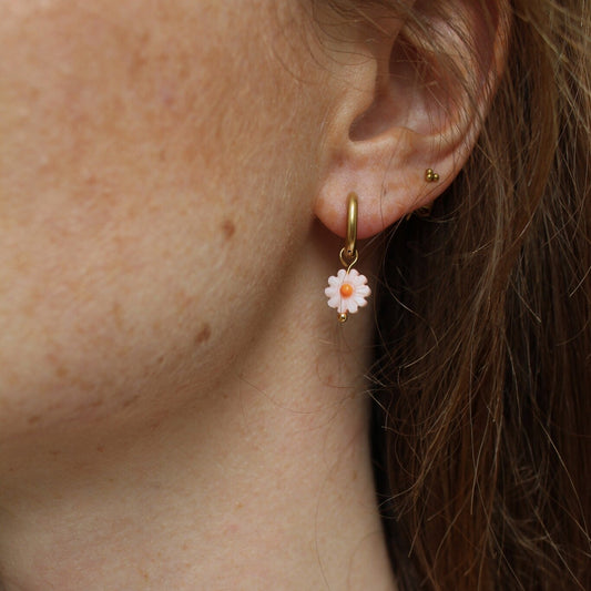 Daisy Flower - Pendientes - Acero inoxidable