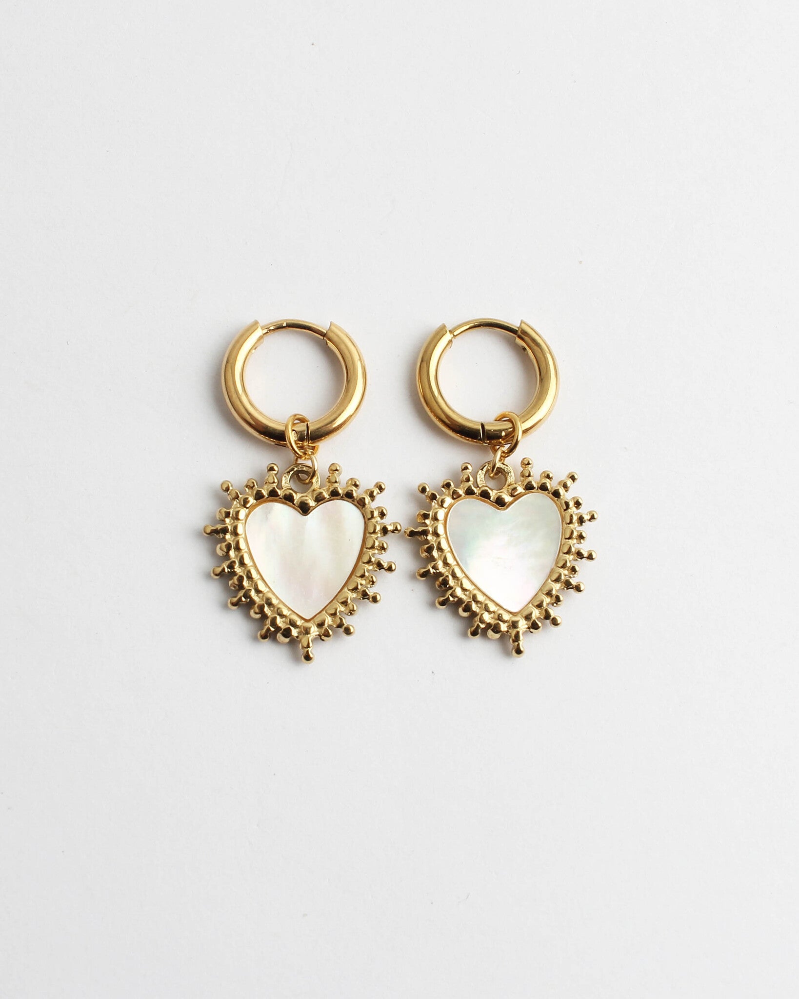 Big Shell Heart - Earrings - Stainless Steel