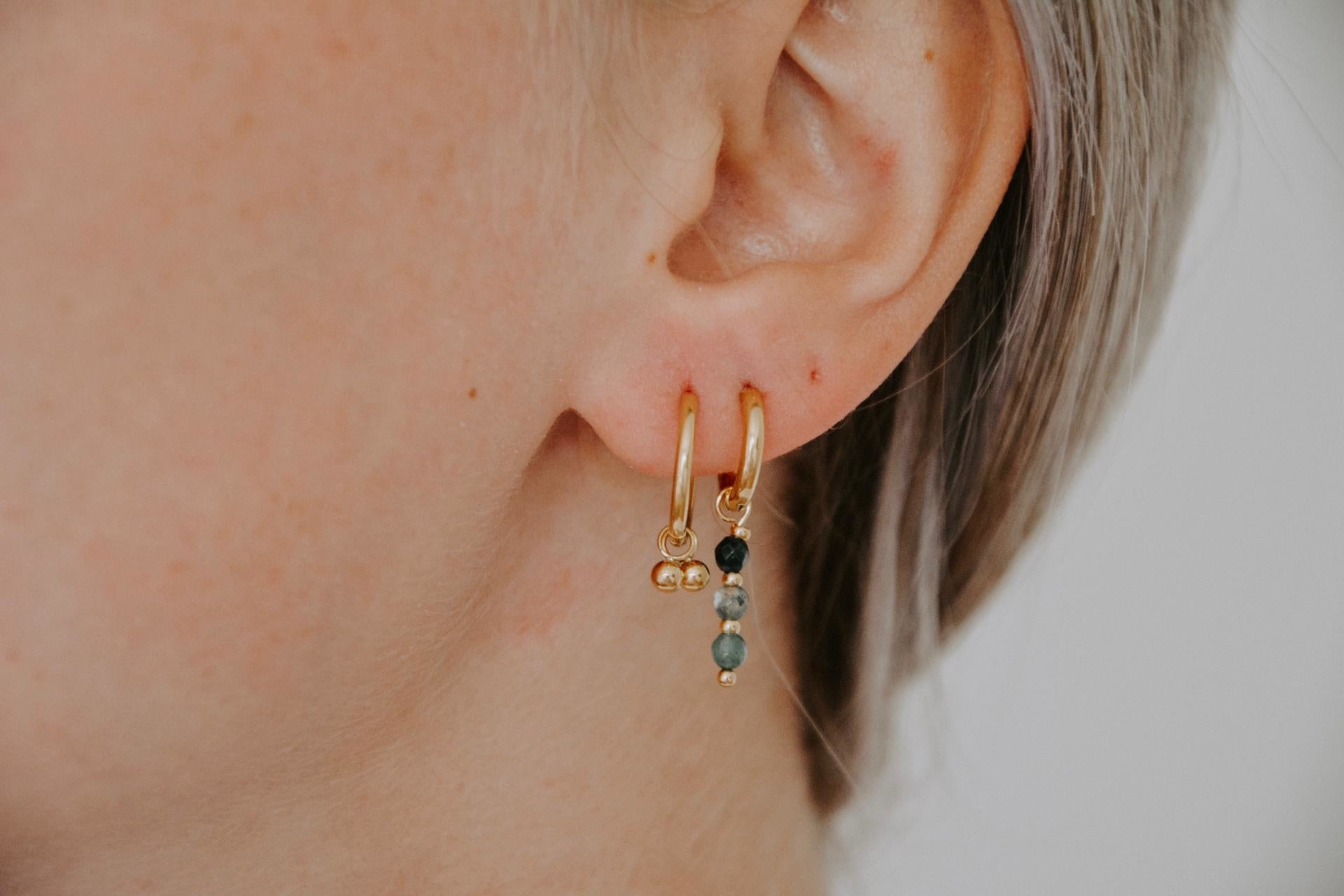 Mon Cheri - Earrings - Natural Stone - Stainless Steel