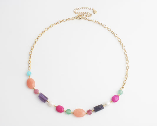 Elodie - Collar - Piedra natural - Acero inoxidable