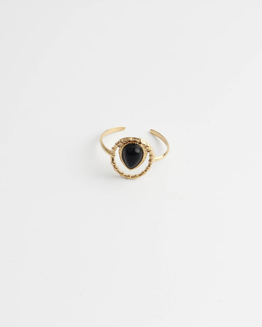 Loula - Ring - Natural Stone - Stainless Steel - Adjustable