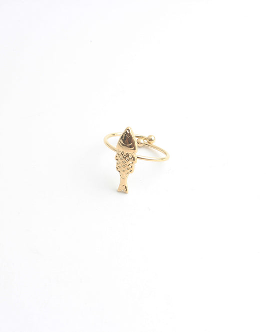 Pez - Anillo - Acero inoxidable - Ajustable