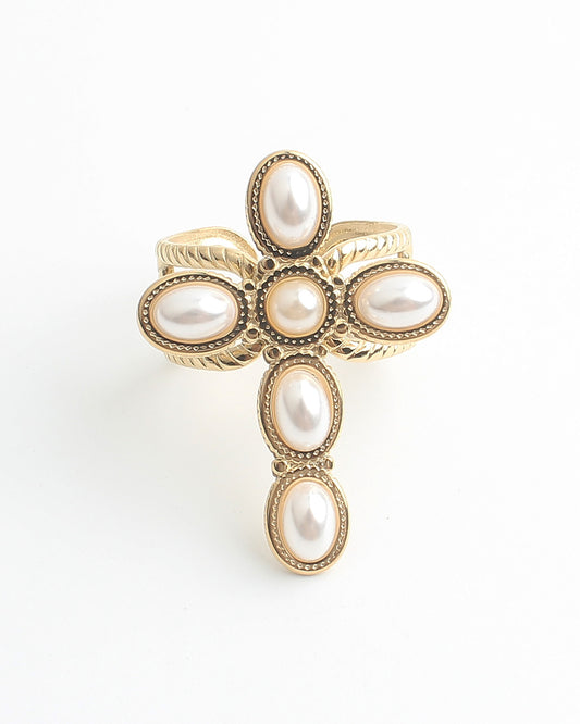 Cross - Anillo - Acero inoxidable - Ajustable