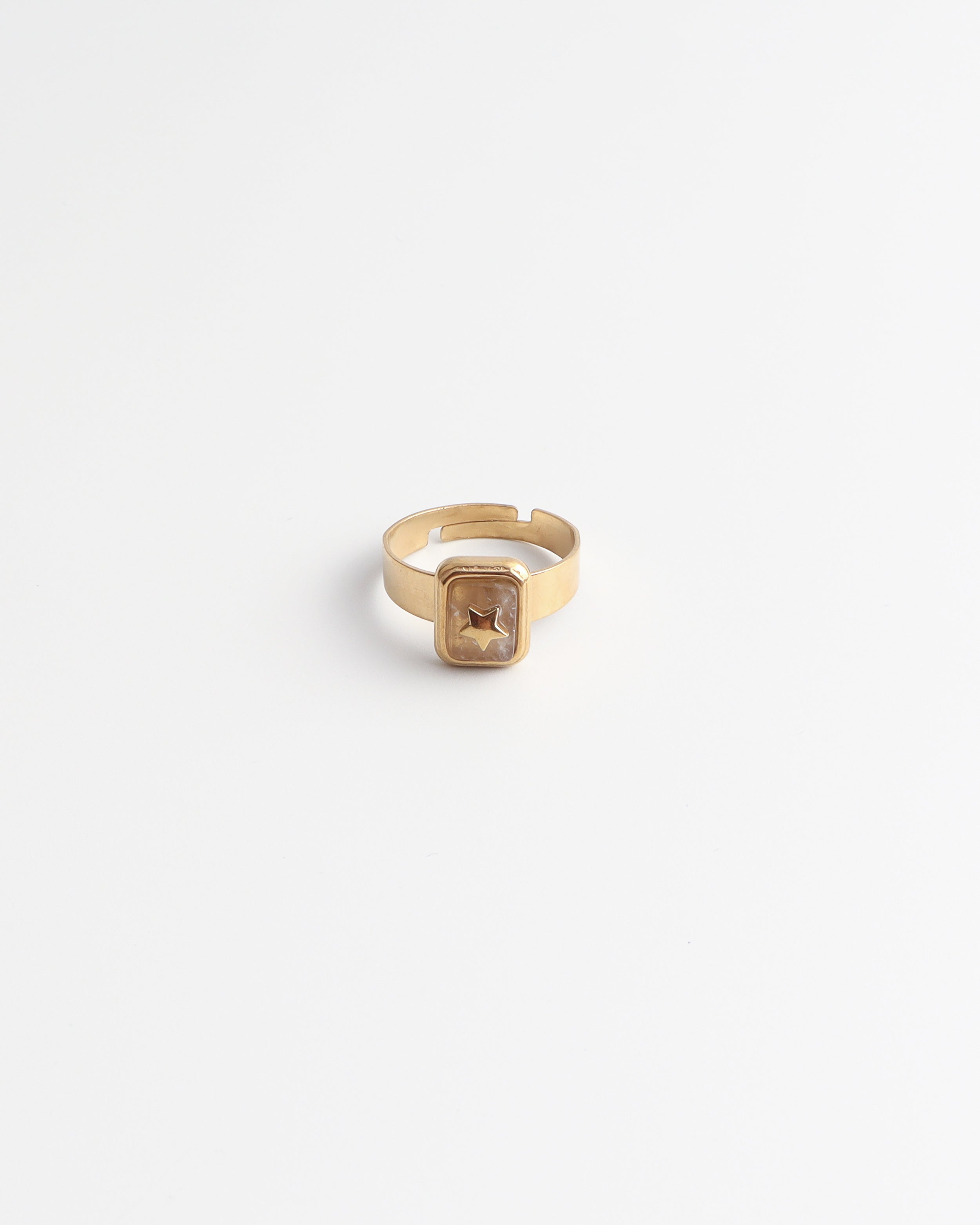 Yasmin - Ring - Natural Stone - Stainless Steel - Adjustable