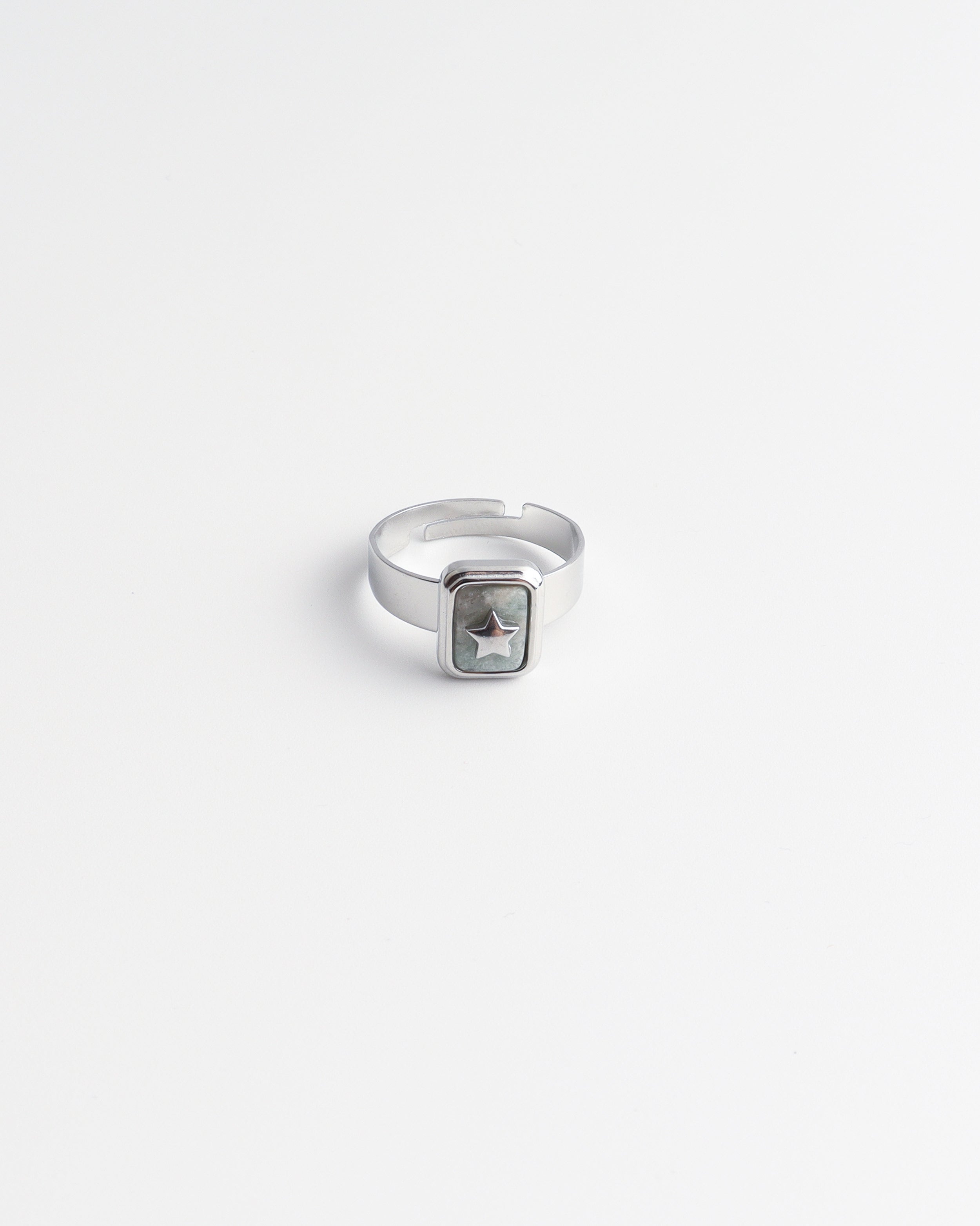 Yasmin - Ring - Natural Stone - Stainless Steel - Adjustable