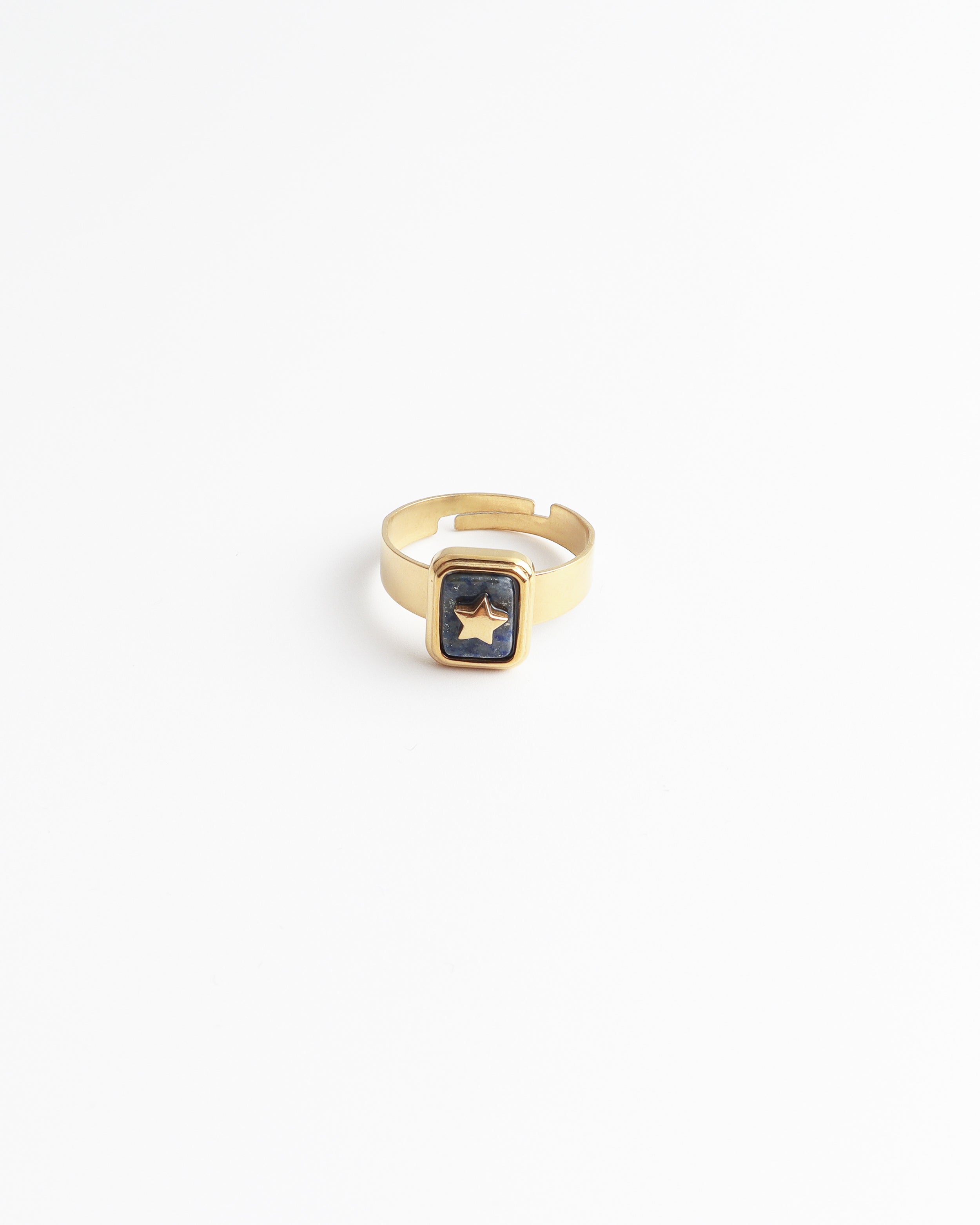 Yasmin - Ring - Natural Stone - Stainless Steel - Adjustable