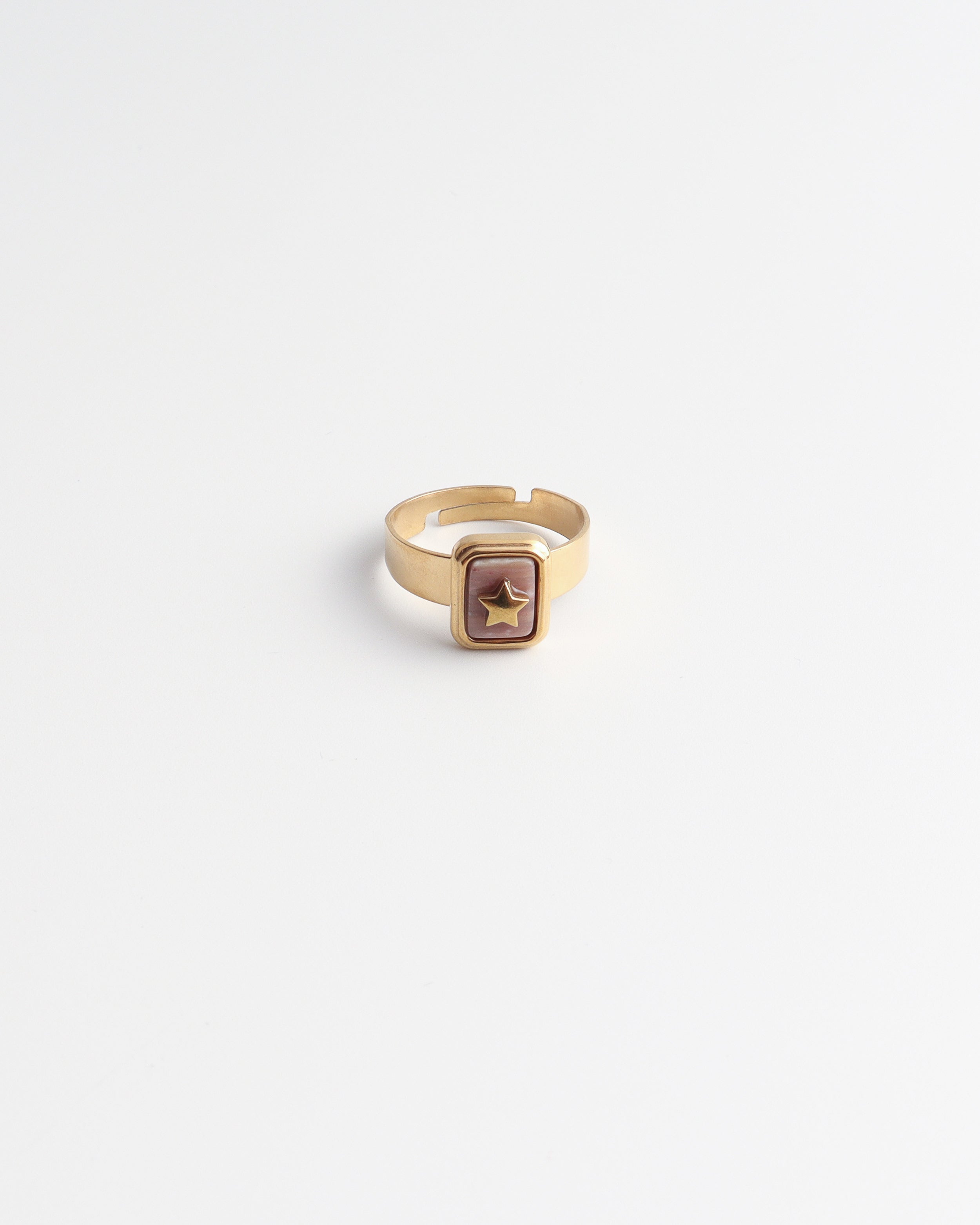 Yasmin - Ring - Natural Stone - Stainless Steel - Adjustable