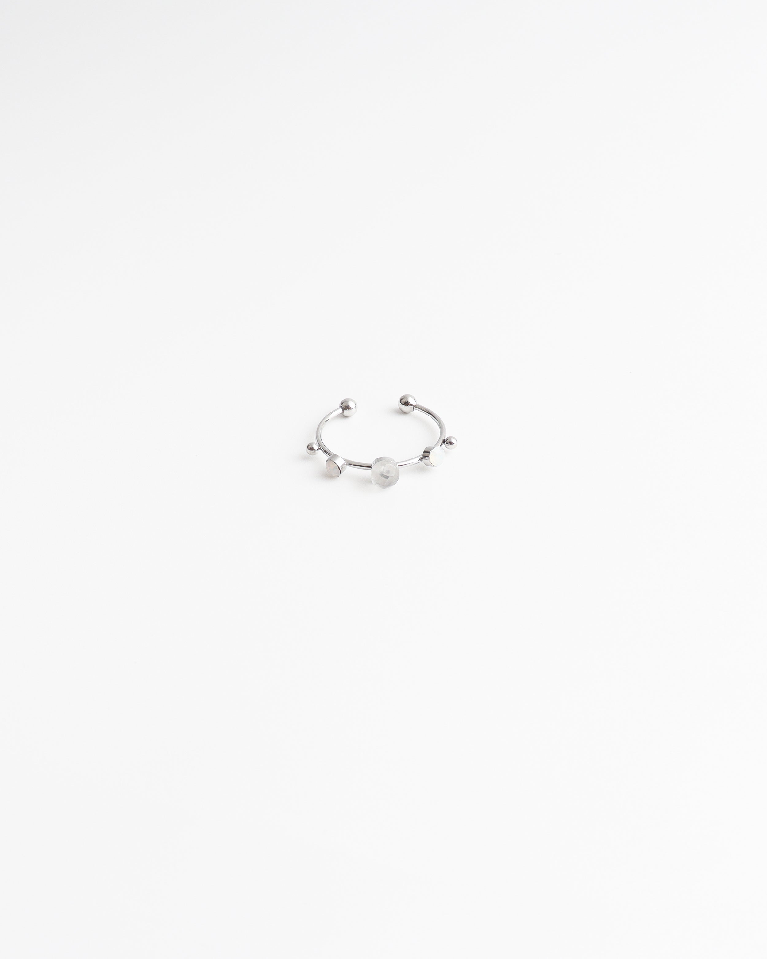 Victoria - Anillo – Acero inoxidable – Piedra natural – Ajustable