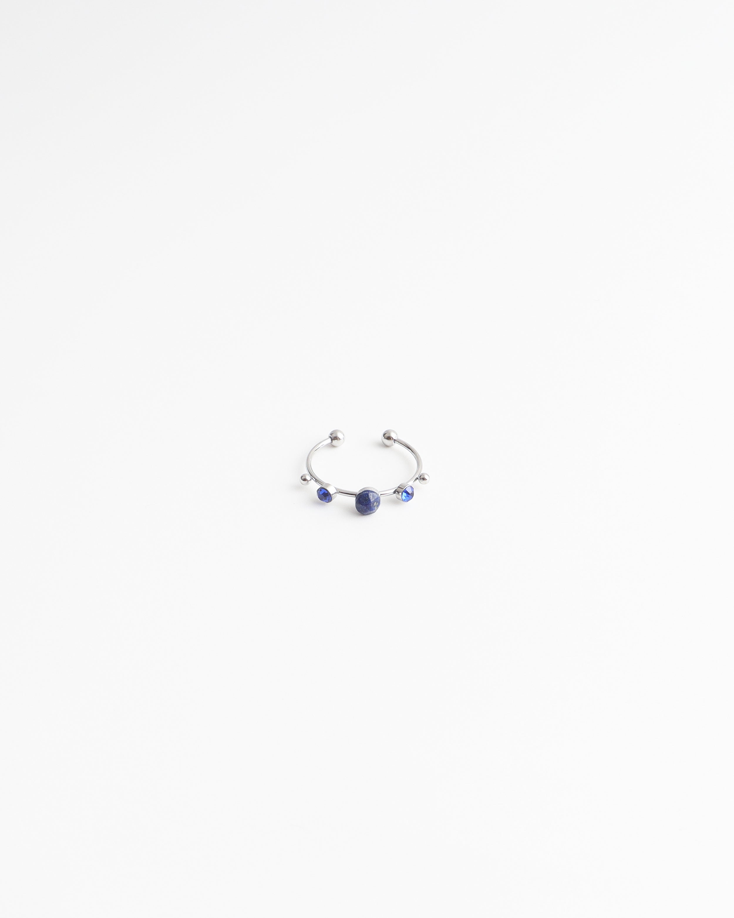 Victoria - Anillo – Acero inoxidable – Piedra natural – Ajustable