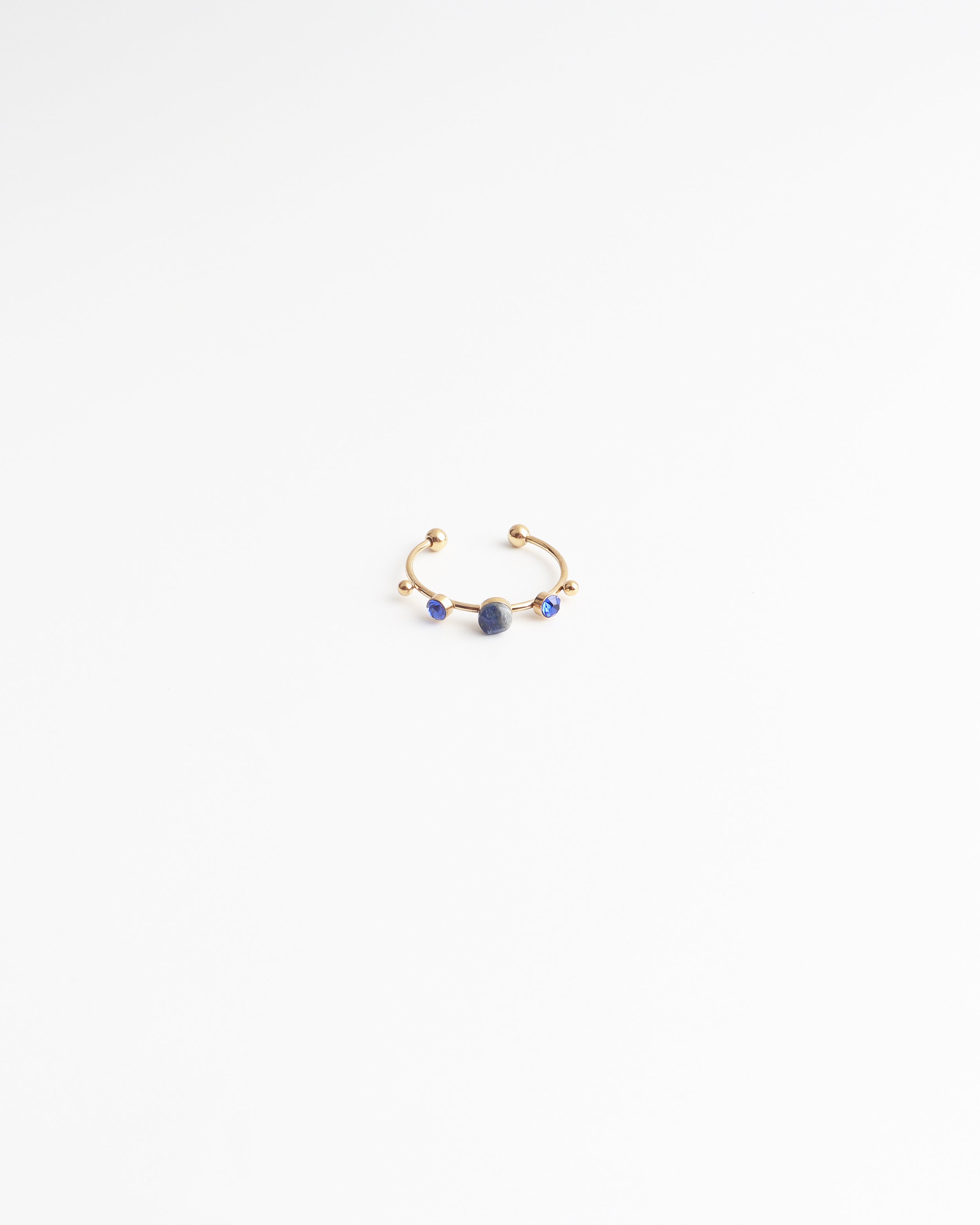 Victoria - Anillo – Acero inoxidable – Piedra natural – Ajustable