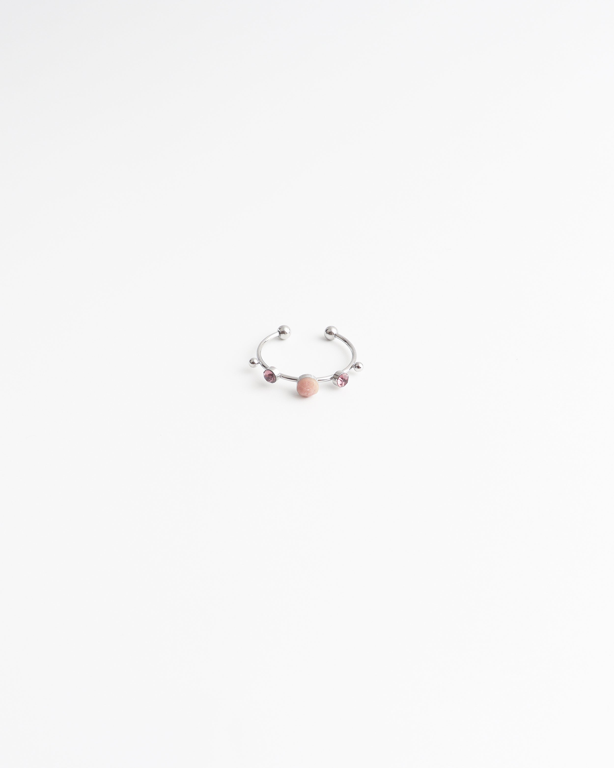 Victoria - Anillo – Acero inoxidable – Piedra natural – Ajustable