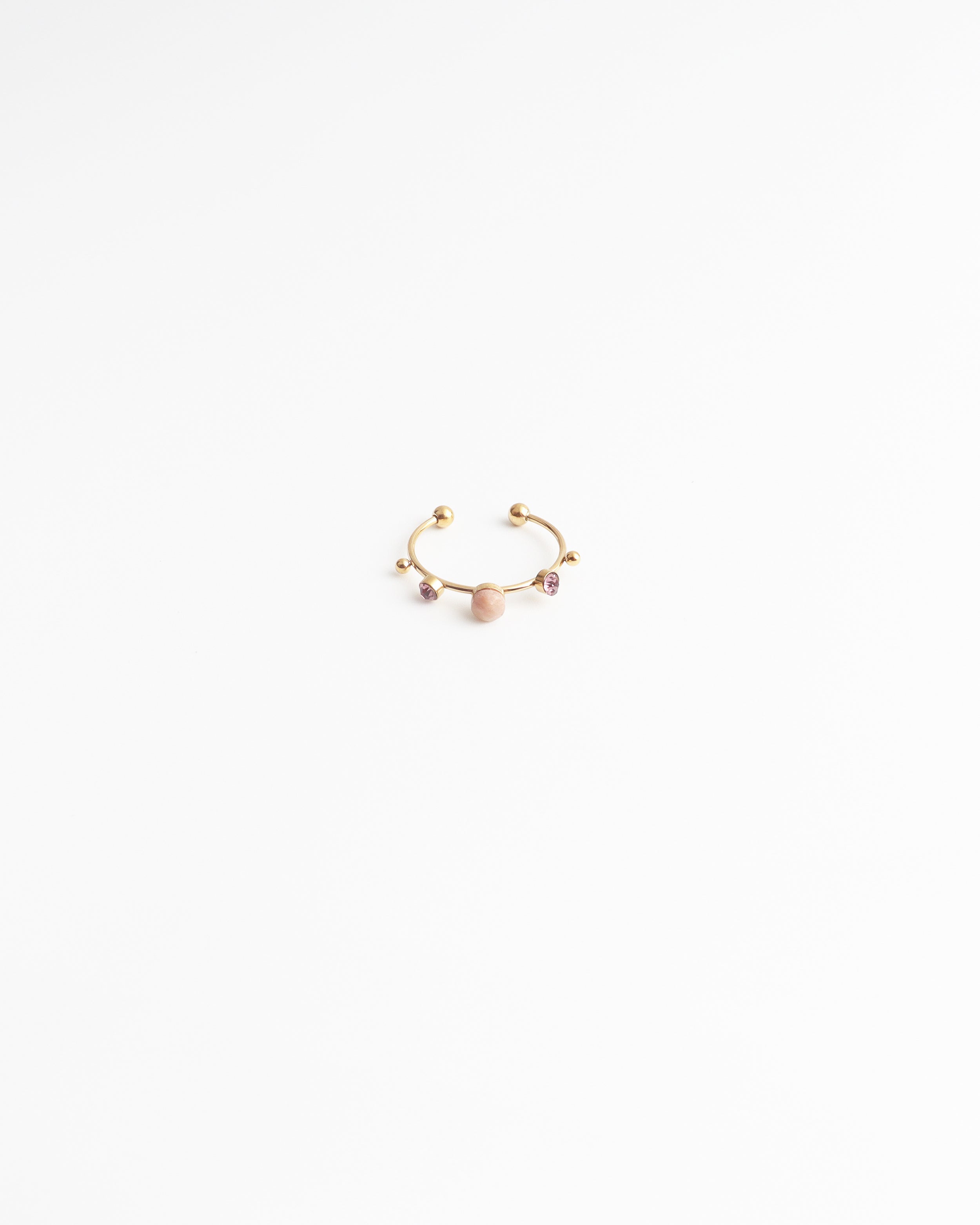 Victoria - Anillo – Acero inoxidable – Piedra natural – Ajustable