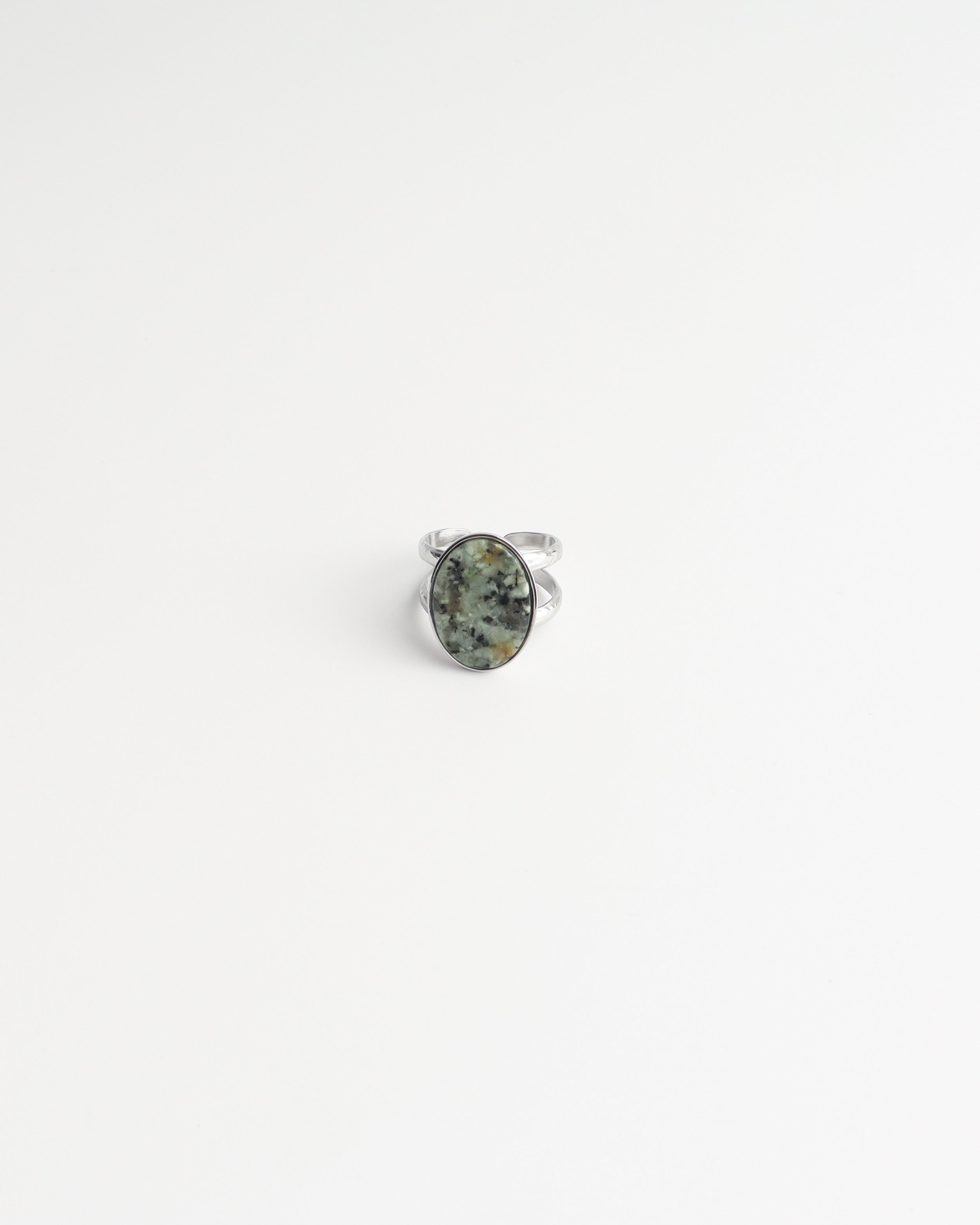 Layla - Ring - Stainless Steel - Adjustable - Natural Stone