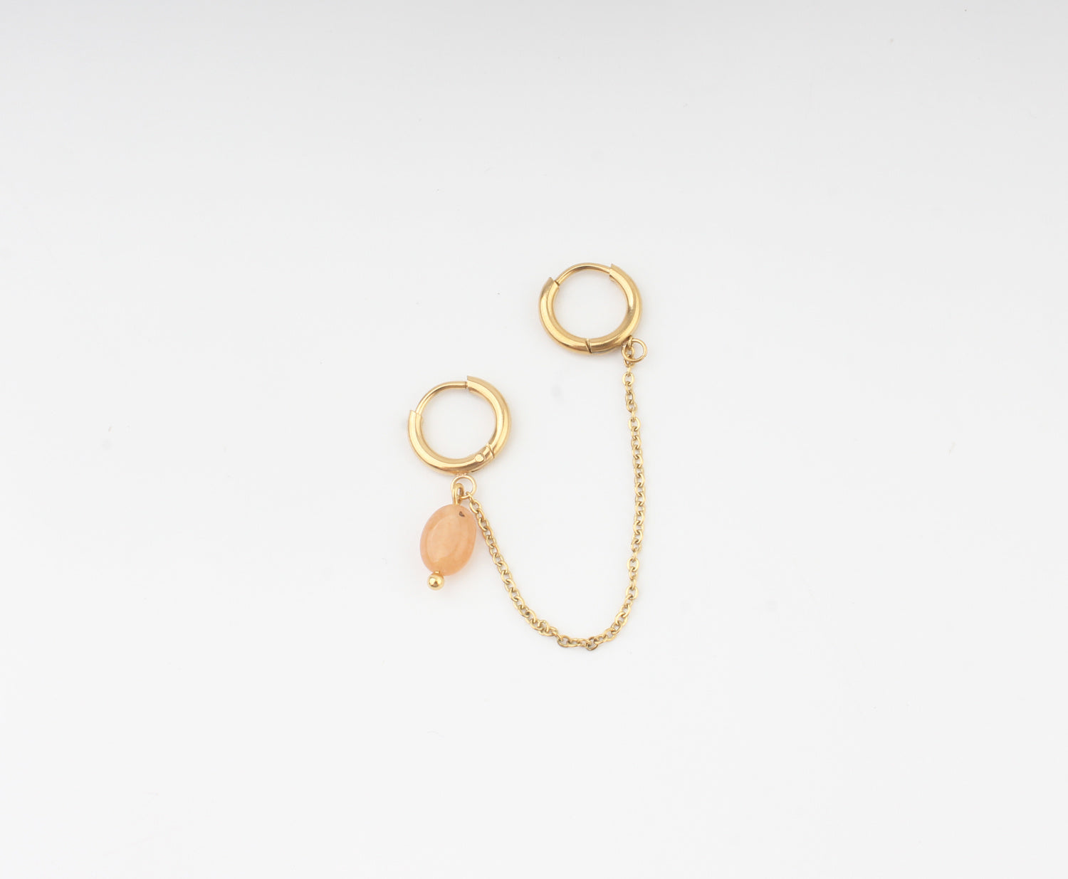 Natural stone - Double earring - Stainless Steel