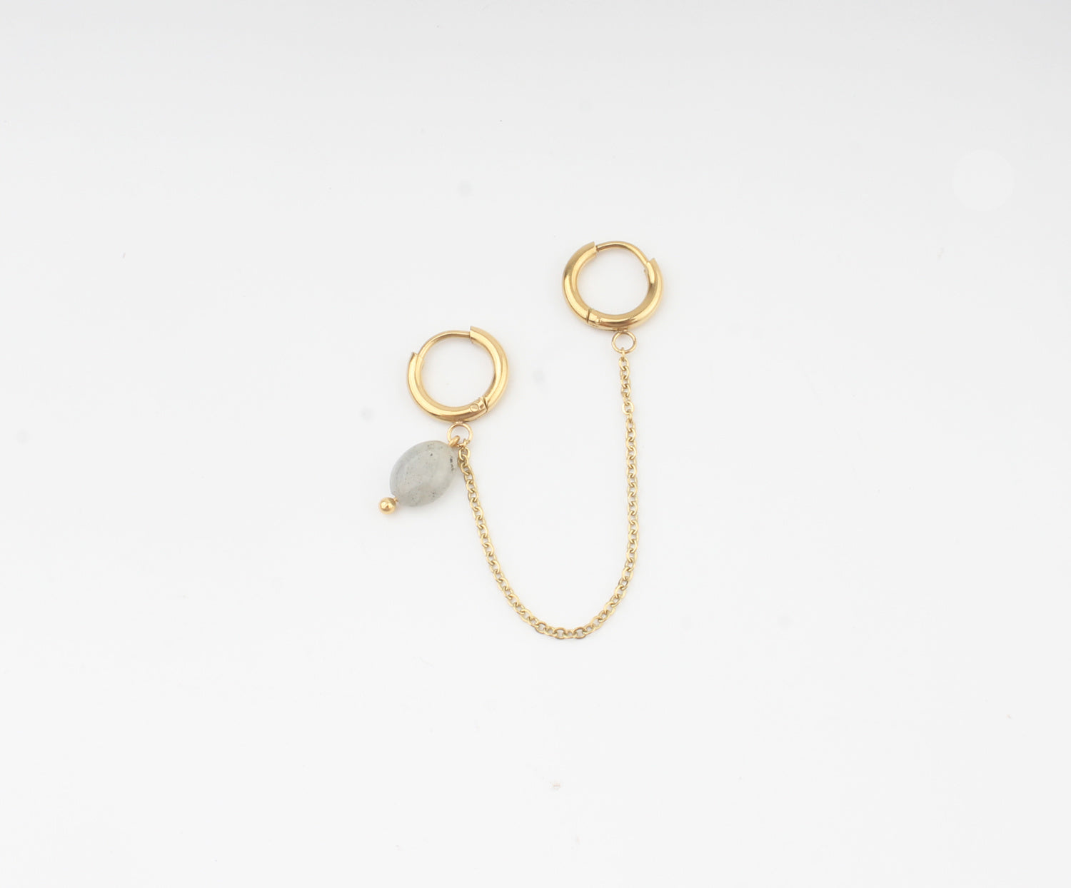 Natural stone - Double earring - Stainless Steel