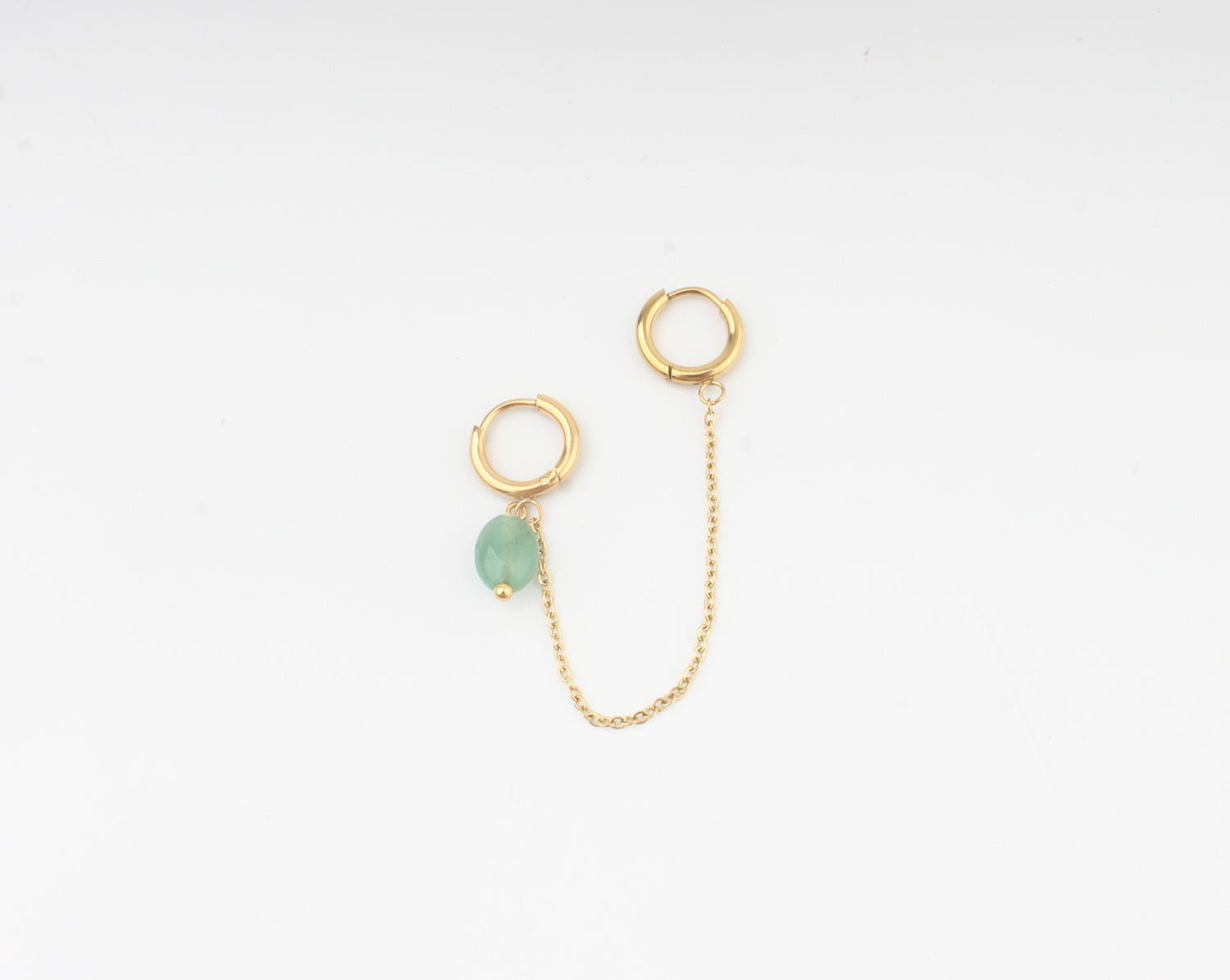 Natural stone - Double earring - Stainless Steel