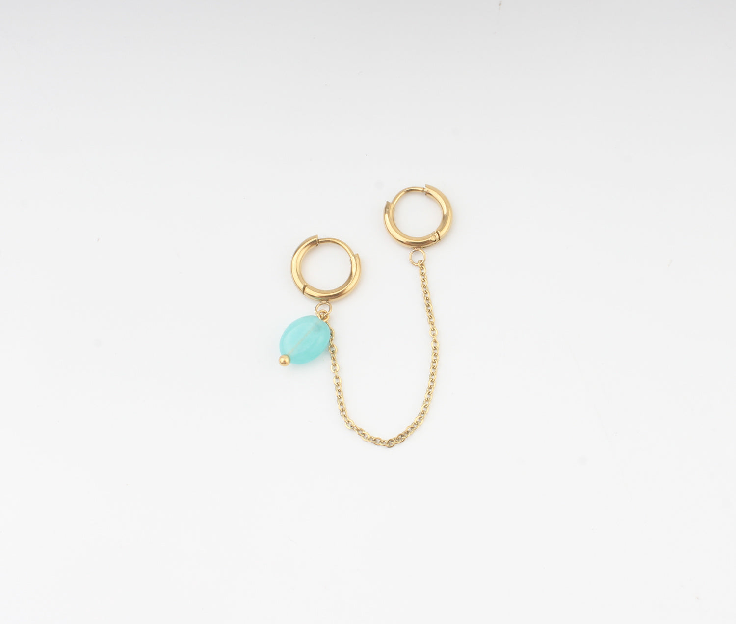 Natural stone - Double earring - Stainless Steel