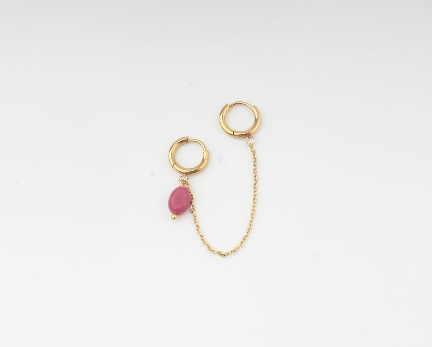 Natural stone - Double earring - Stainless Steel
