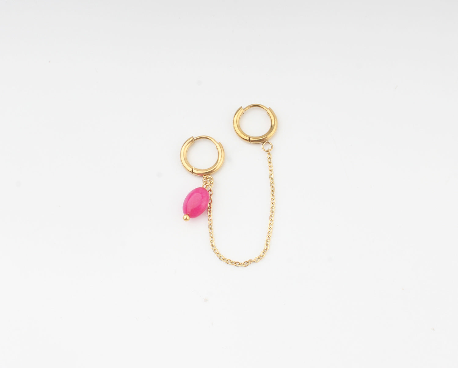 Natural stone - Double earring - Stainless Steel