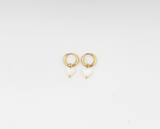 Heart Shaped Shell  - Pendientes - Acero inoxidable