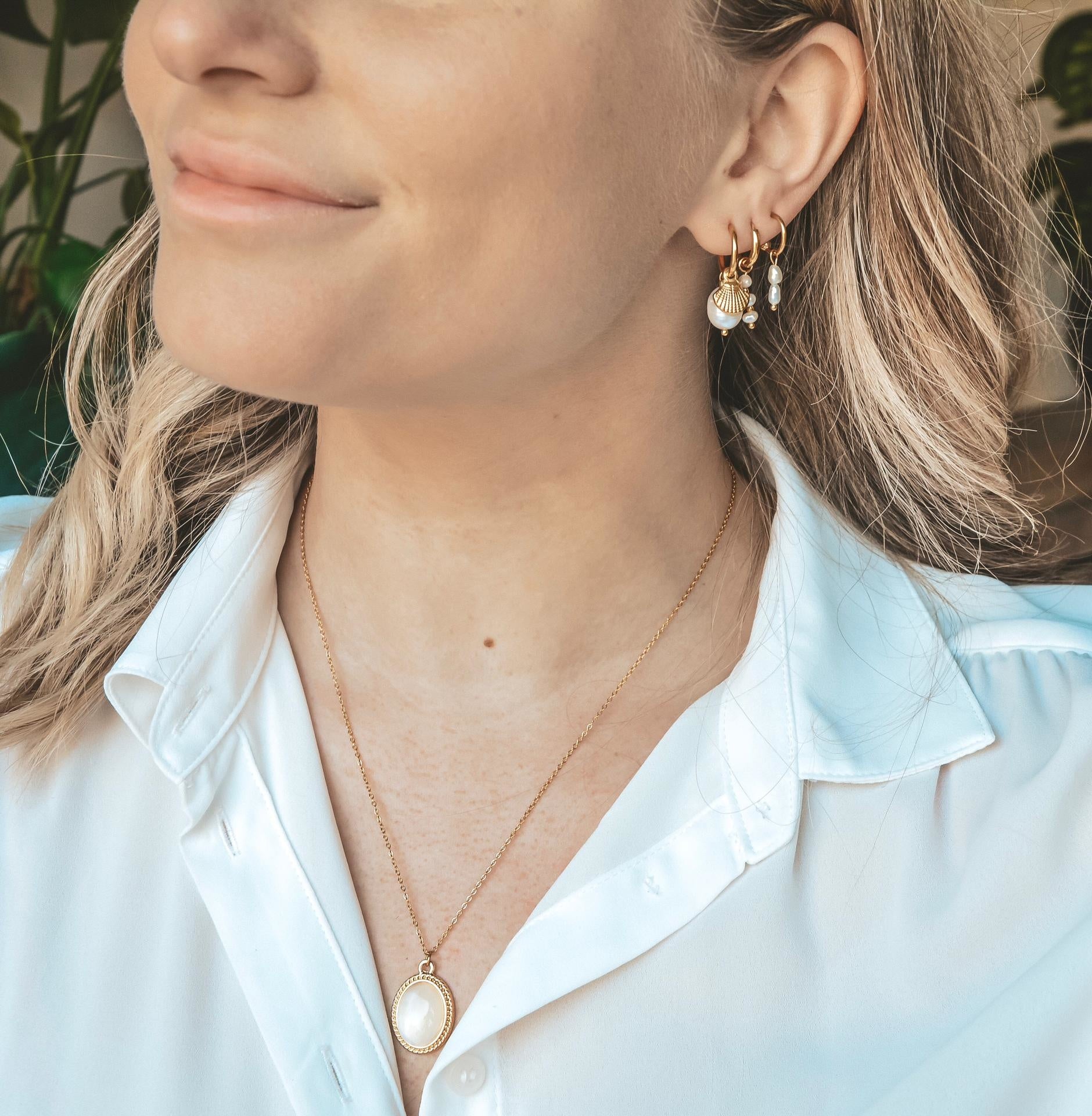 Mon Cheri - Earrings - Natural Stone - Stainless Steel