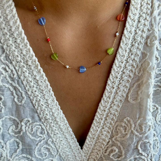 Liora - Necklace - Natural Stone - Stainless Steel