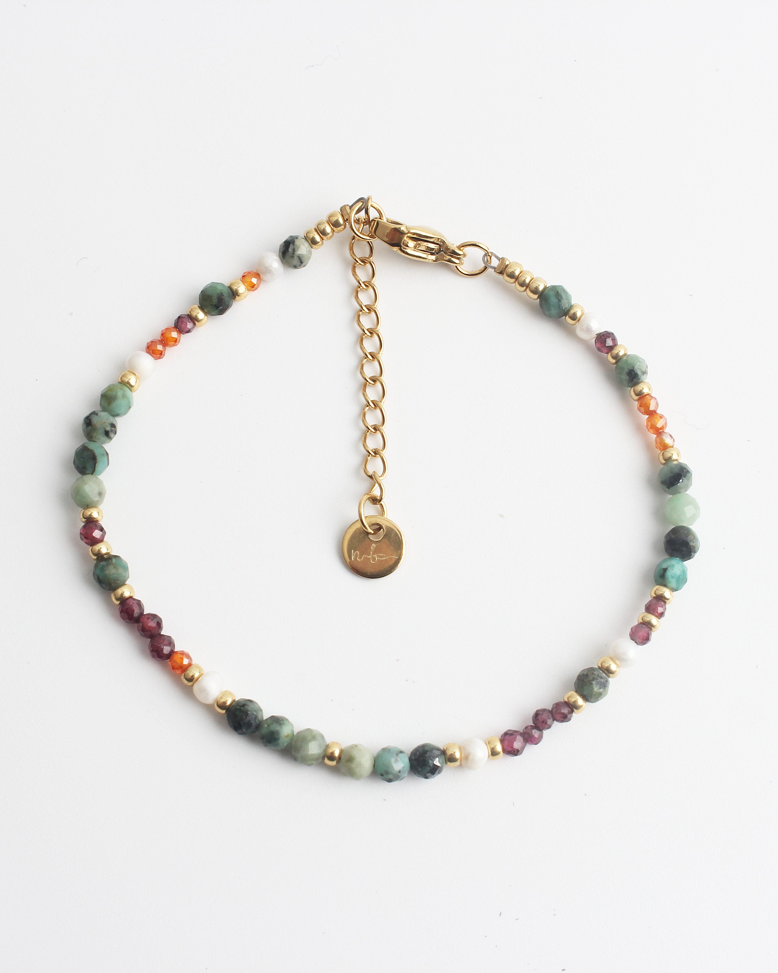 Tira - Pulsera - Piedra natural - Acero inoxidable