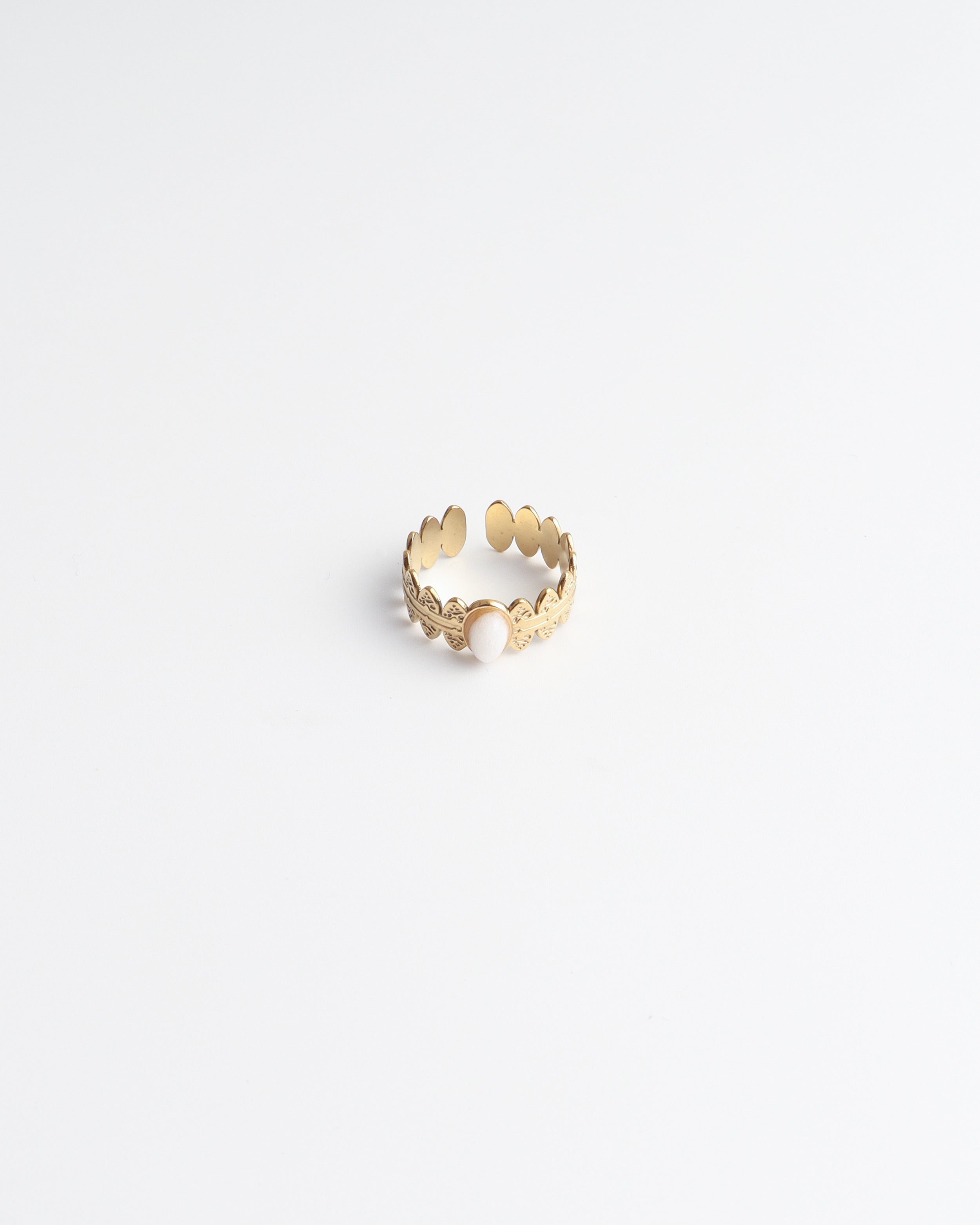 Didi - Anillo - Piedra natural - Acero inoxidable - Ajustable