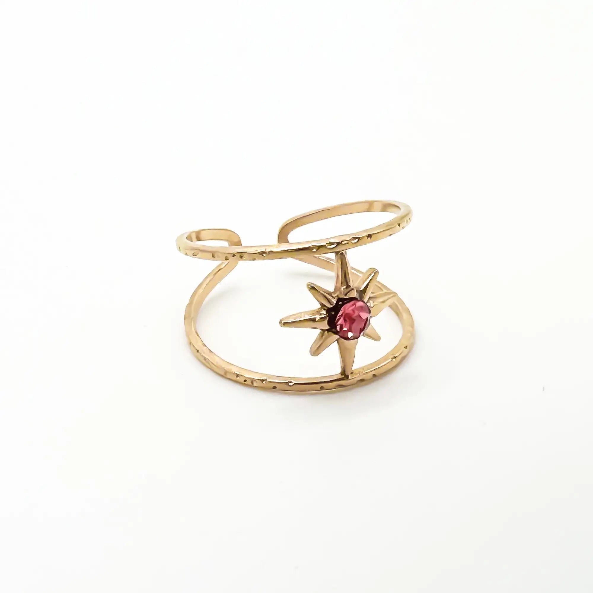 Starred - Ring - Stainless Steel - Adjustable