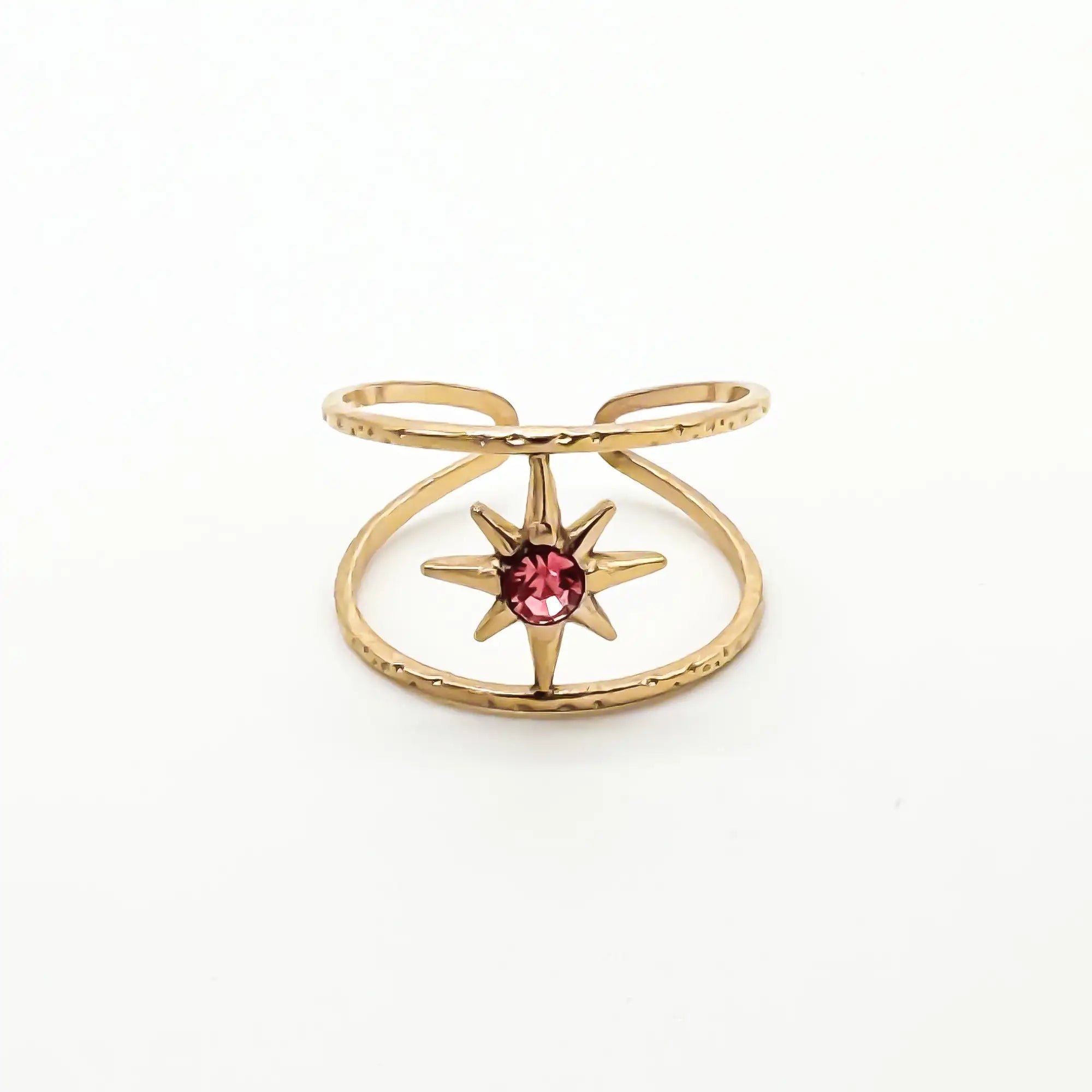 Starred - Ring - Stainless Steel - Adjustable