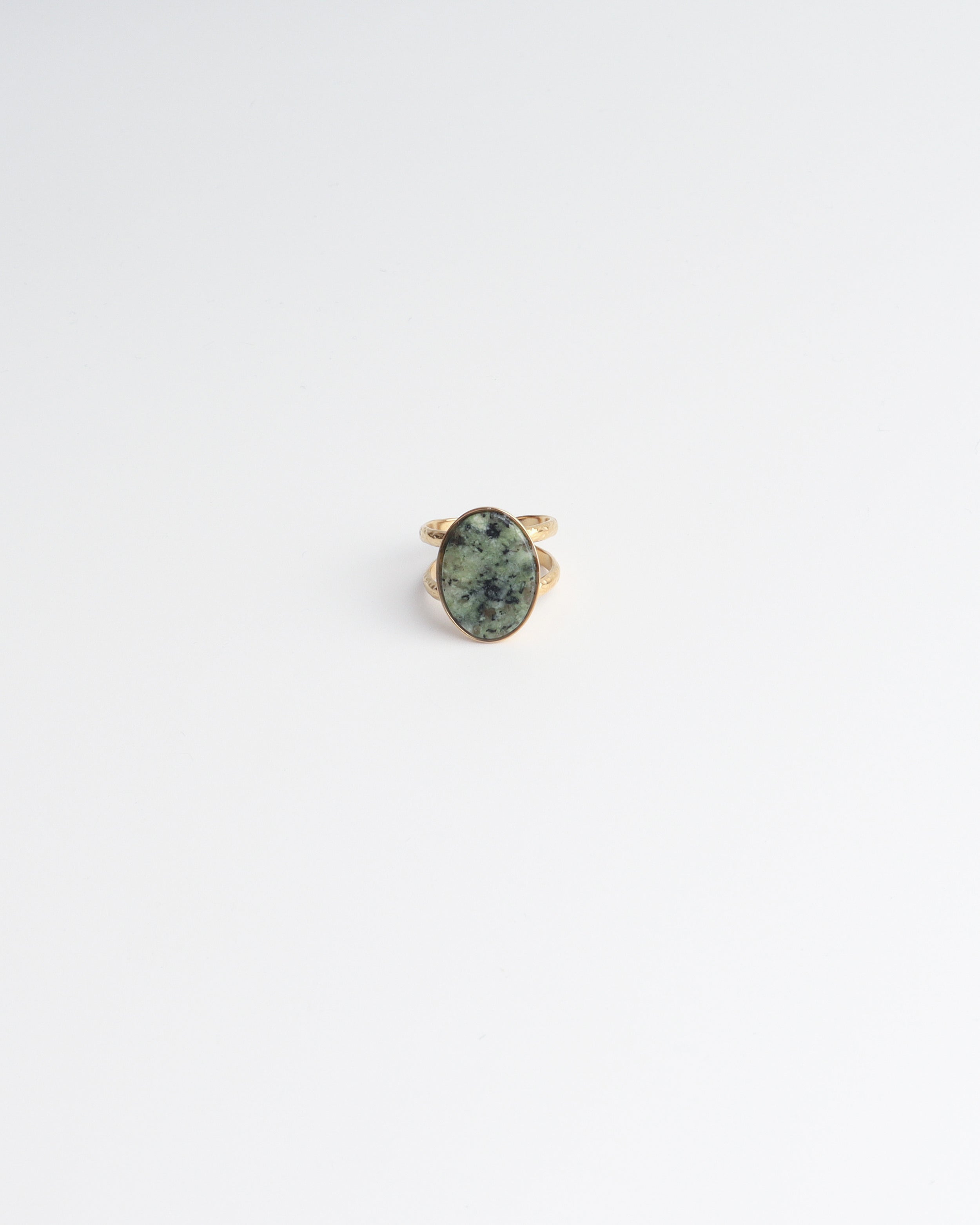 Layla - Ring - Stainless Steel - Adjustable - Natural Stone