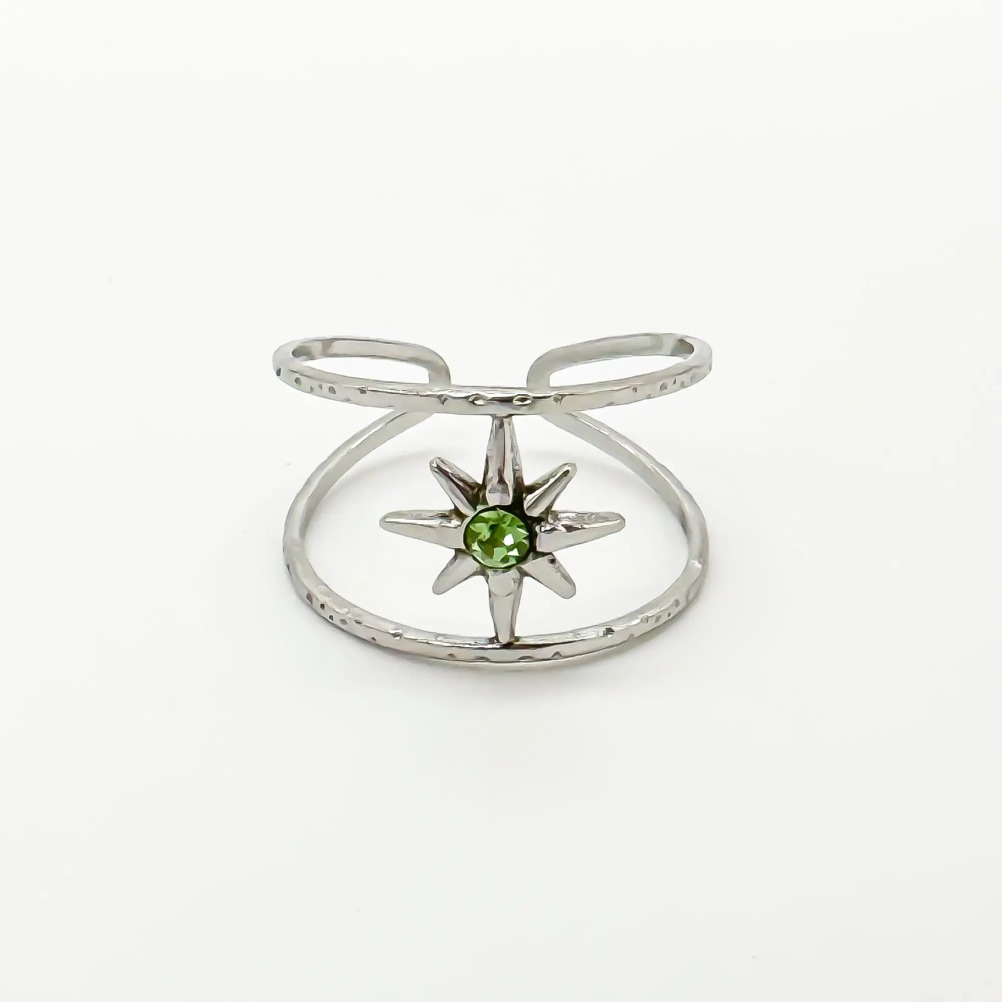 Starred - Ring - Stainless Steel - Adjustable