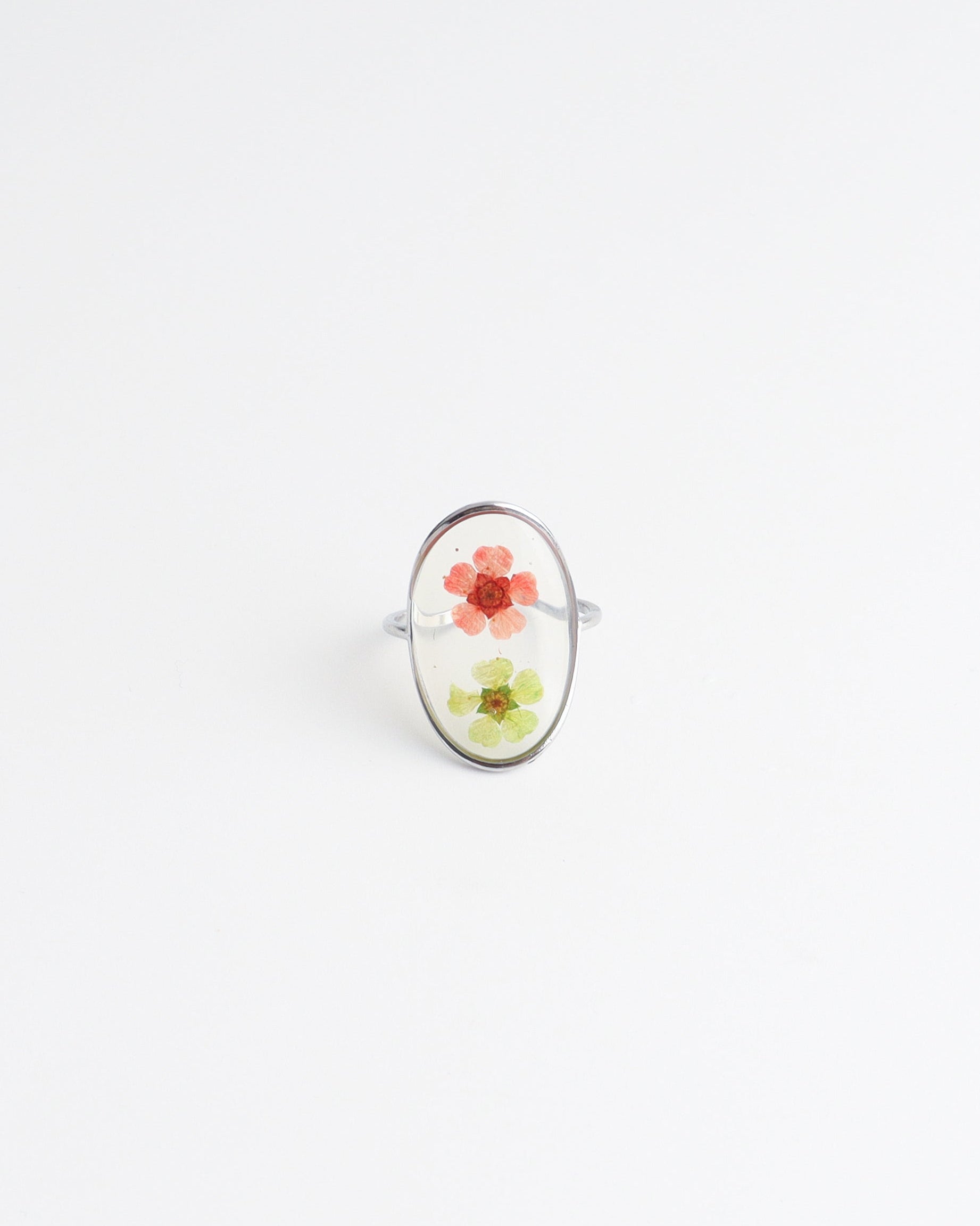 Flores secas - Anillo - Acero inoxidable - Ajustable
