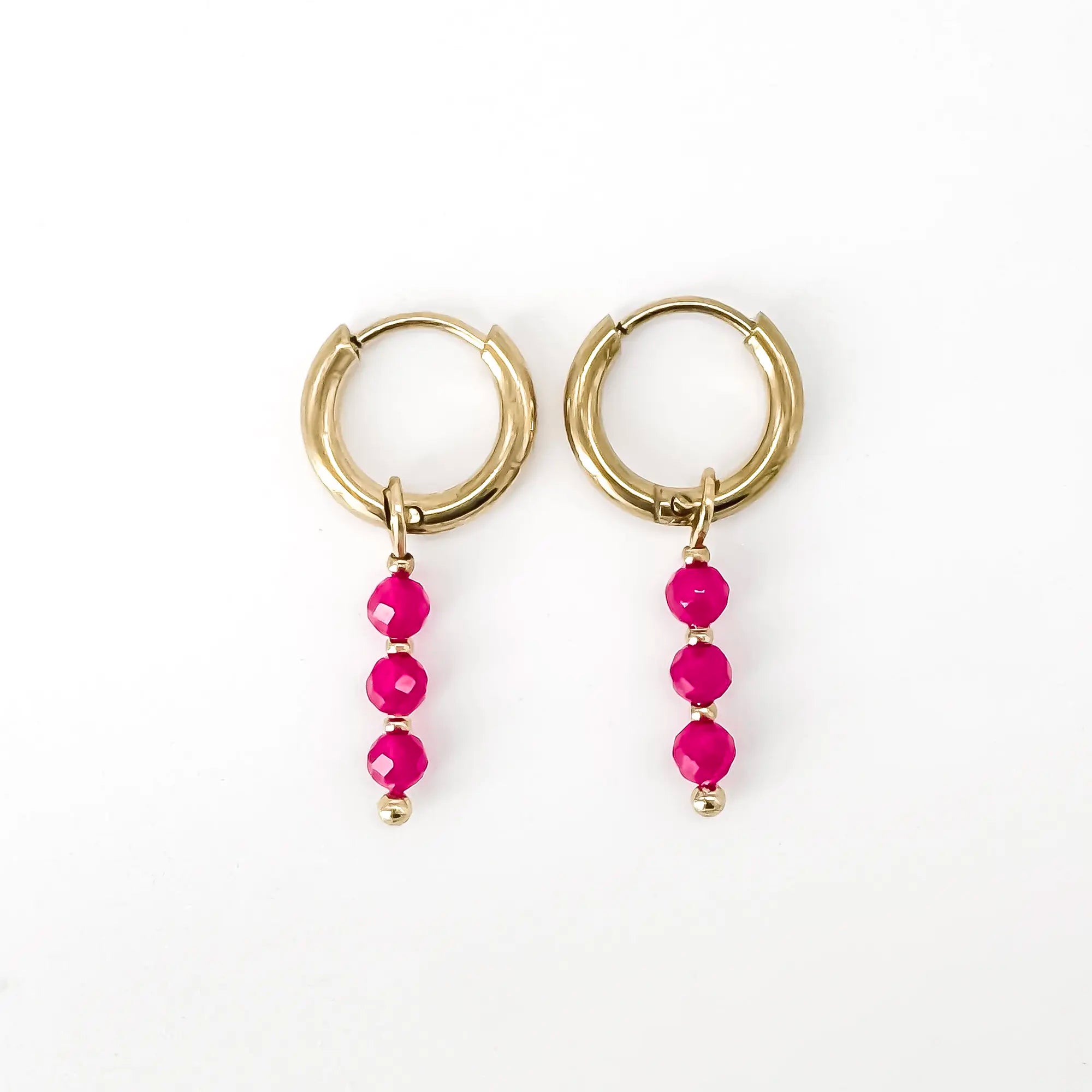 Mon Cheri - Earrings - Natural Stone - Stainless Steel