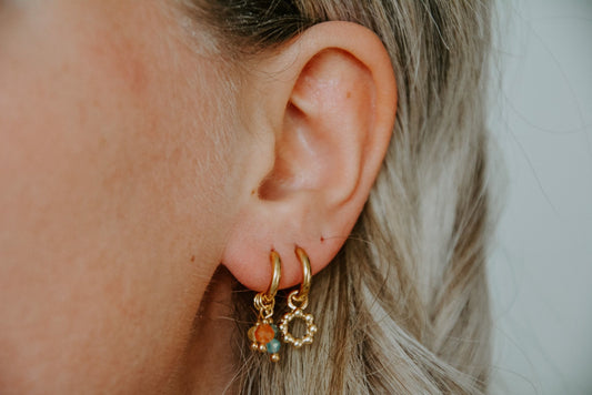 Round Dotted Circle  - Pendientes - Acero inoxidable