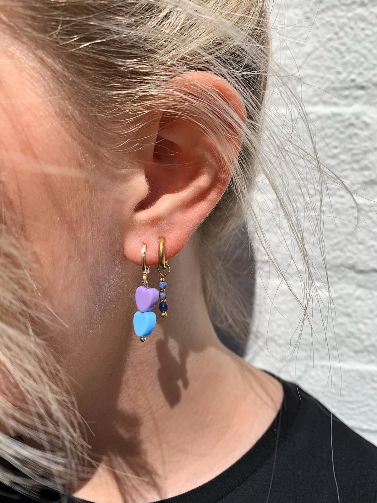 Mon Cheri - Earrings - Natural Stone - Stainless Steel