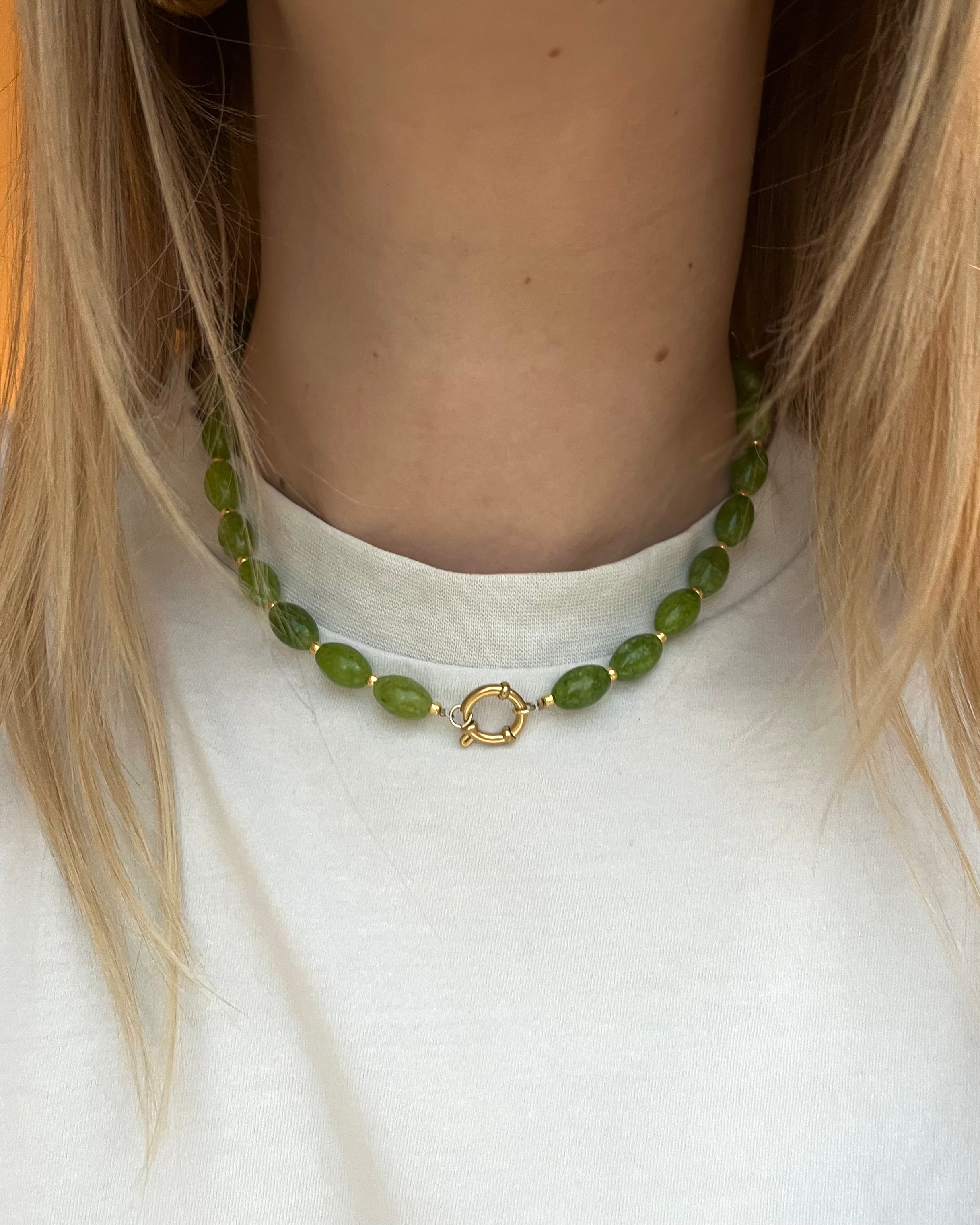 Jossy - Collar - Piedra natural - Acero inoxidable